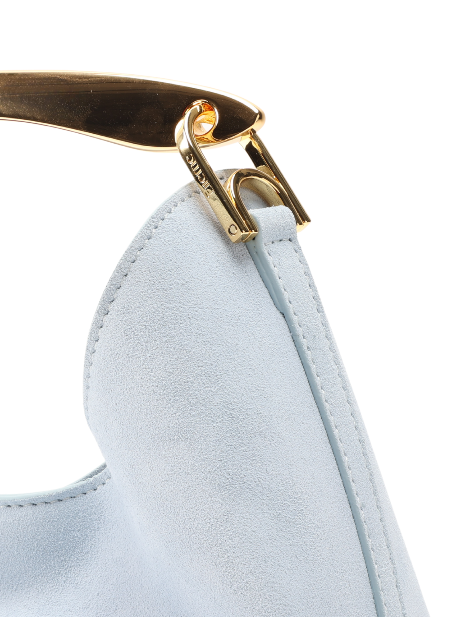 Small Boomerang Suede Light Blue - Gold