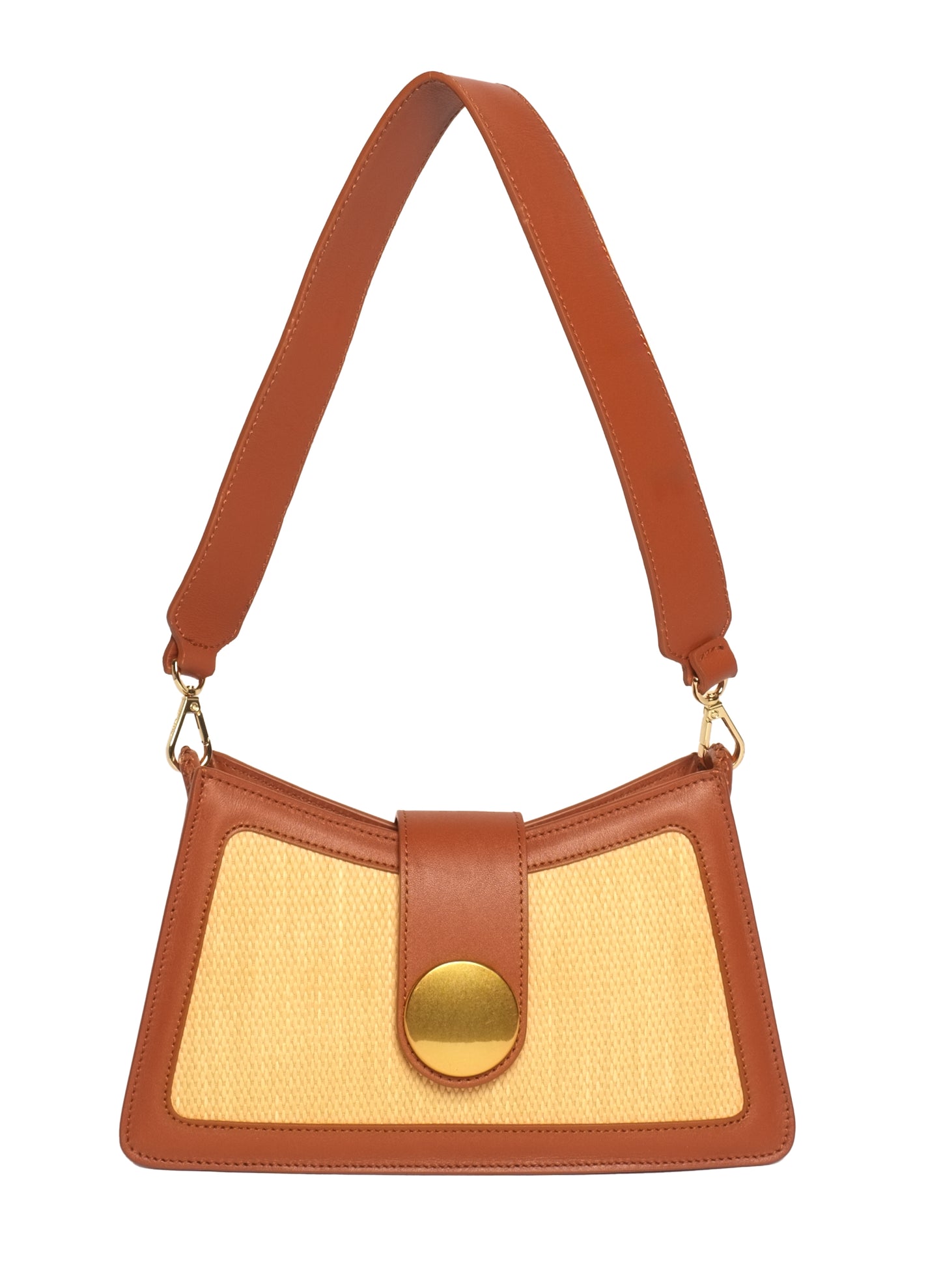Buckle Shoulder Bag Raffia Naturale/Volcano