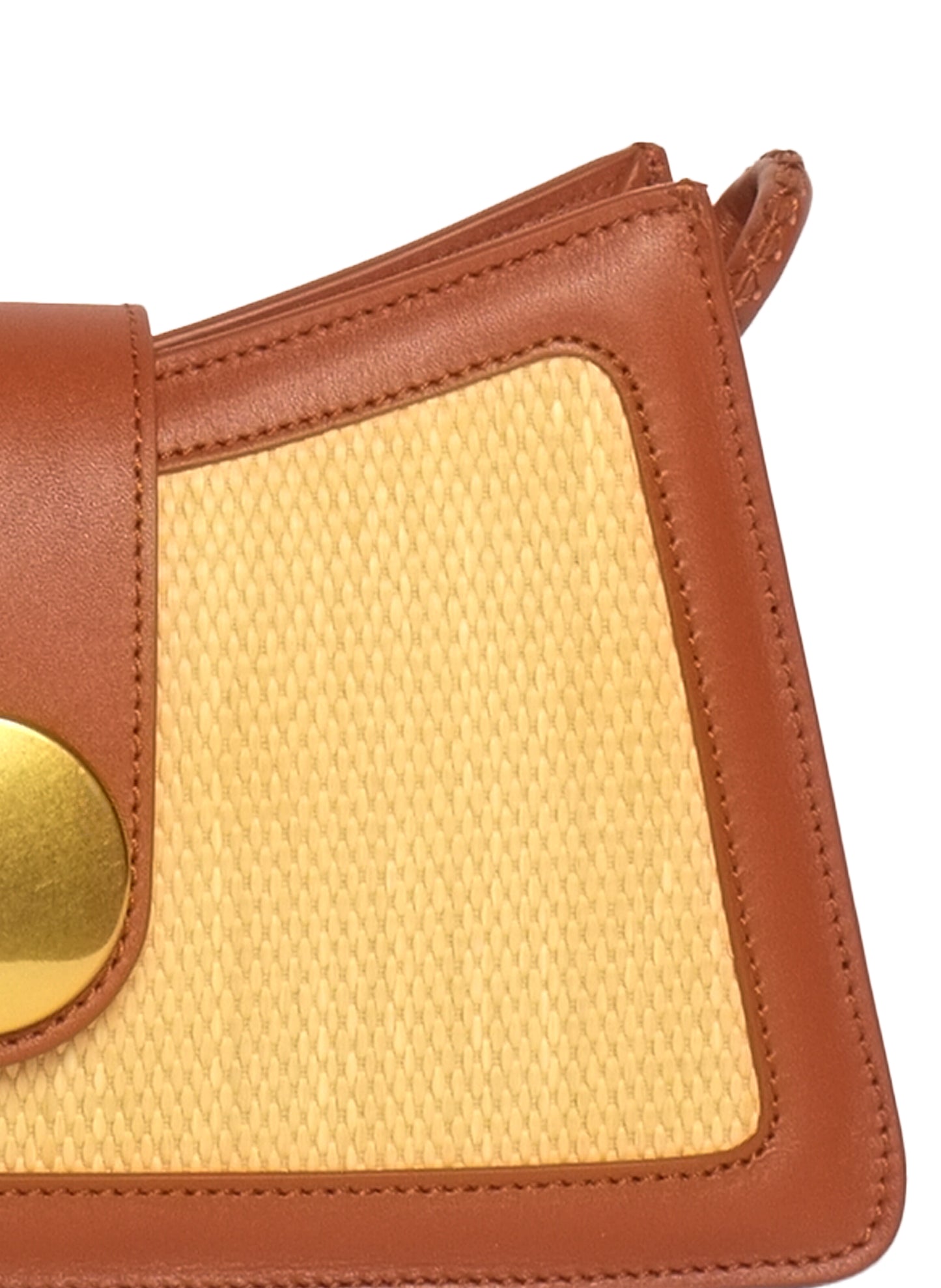 Buckle Shoulder Bag Raffia Naturale/Volcano