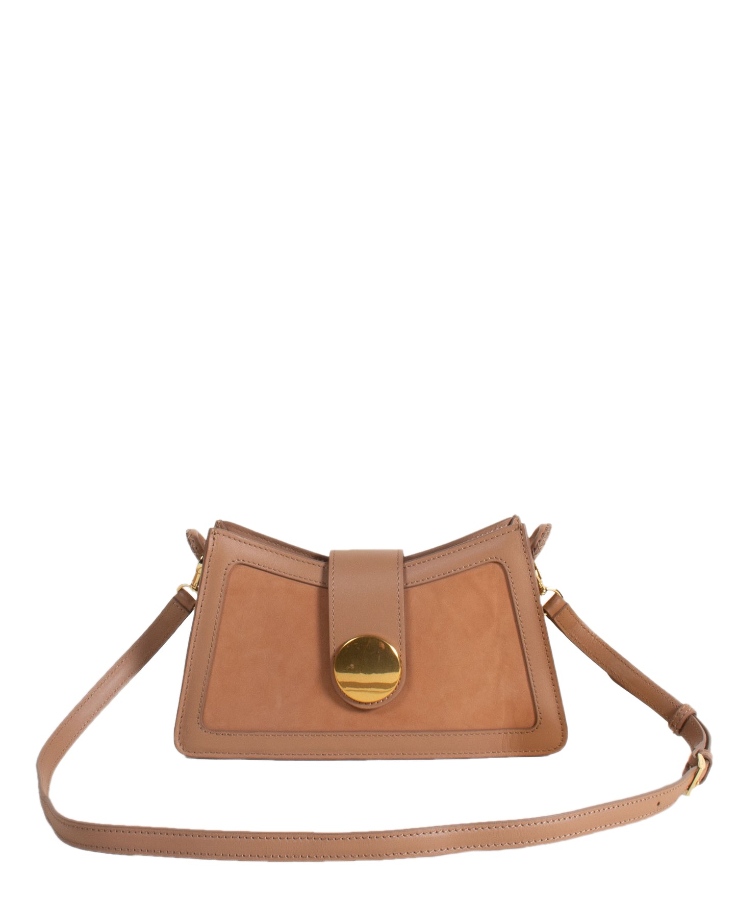 Buckle Shoulder Bag Nubuck/Leather Tan/Camel