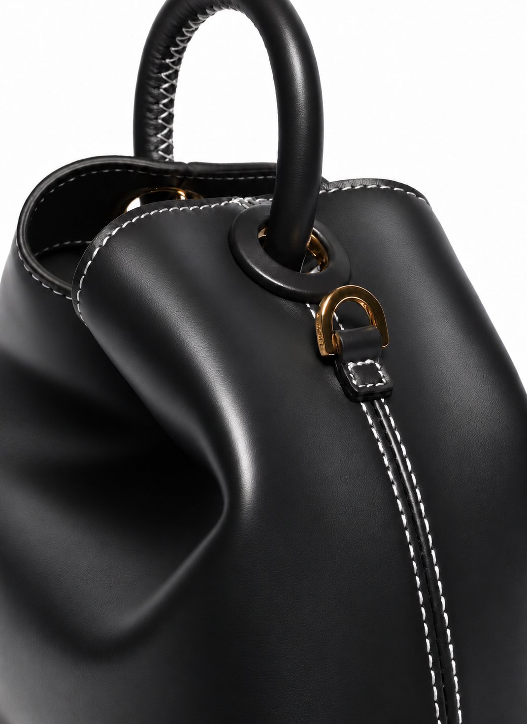 Baozi Leather Black/White Stitches
