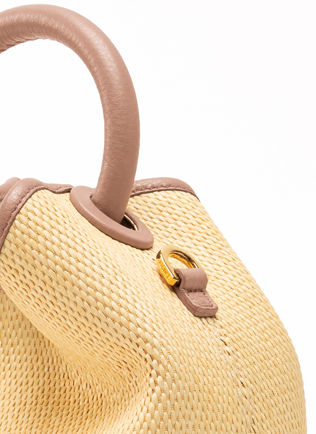 Baozi Raffia/Leather Natural/Dust Pink
