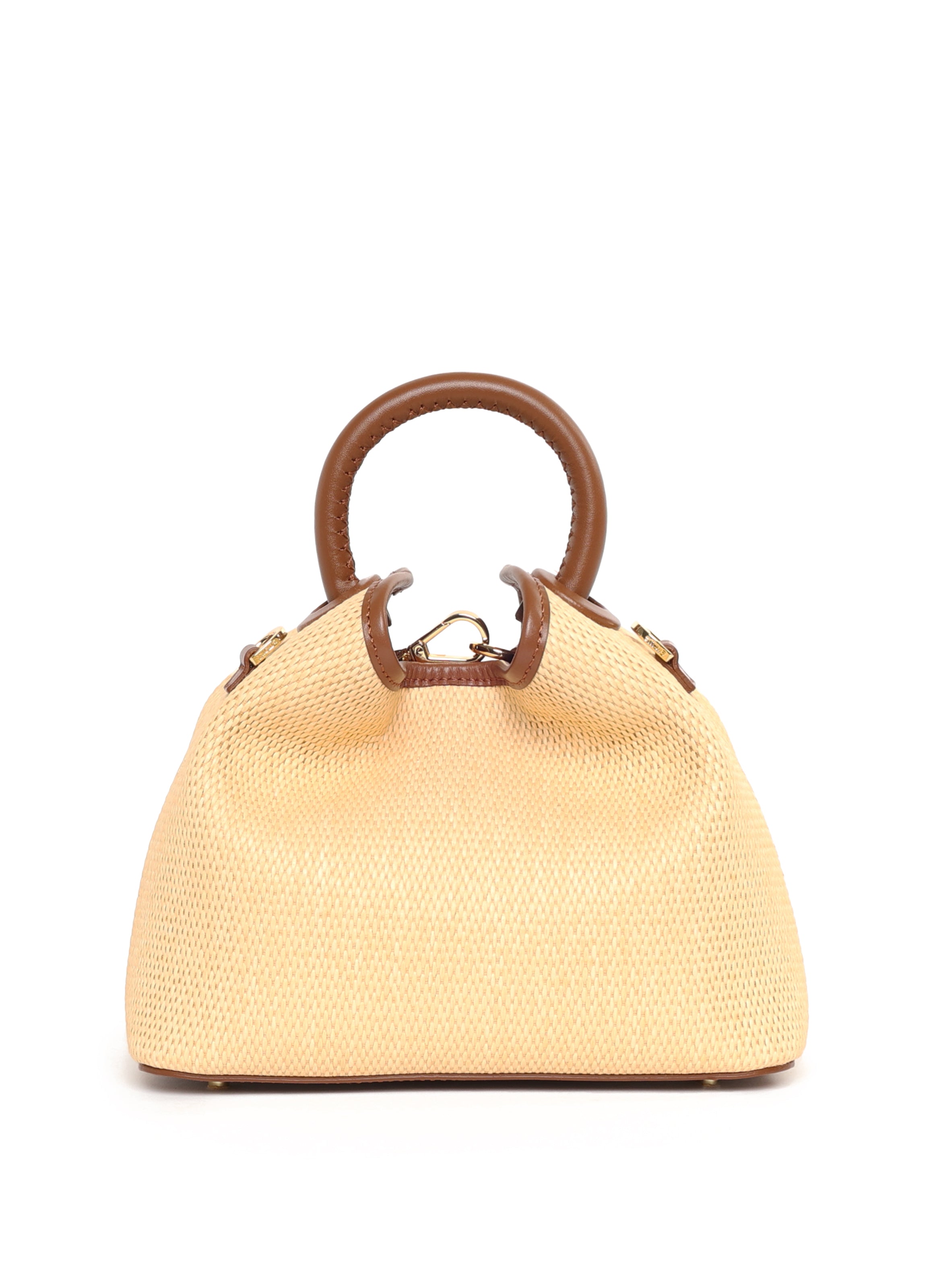 Elleme Baozi puffy calfskin bucket high quality tote bag(camel