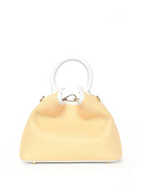 Baozi Raphia/cuir Naturel/Blanc