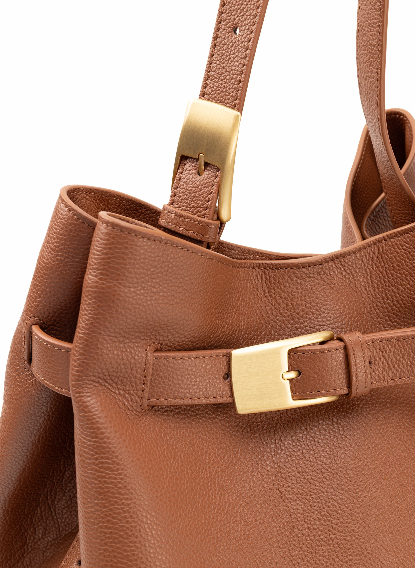 Sac à ceinture en cuir grainé Cognac