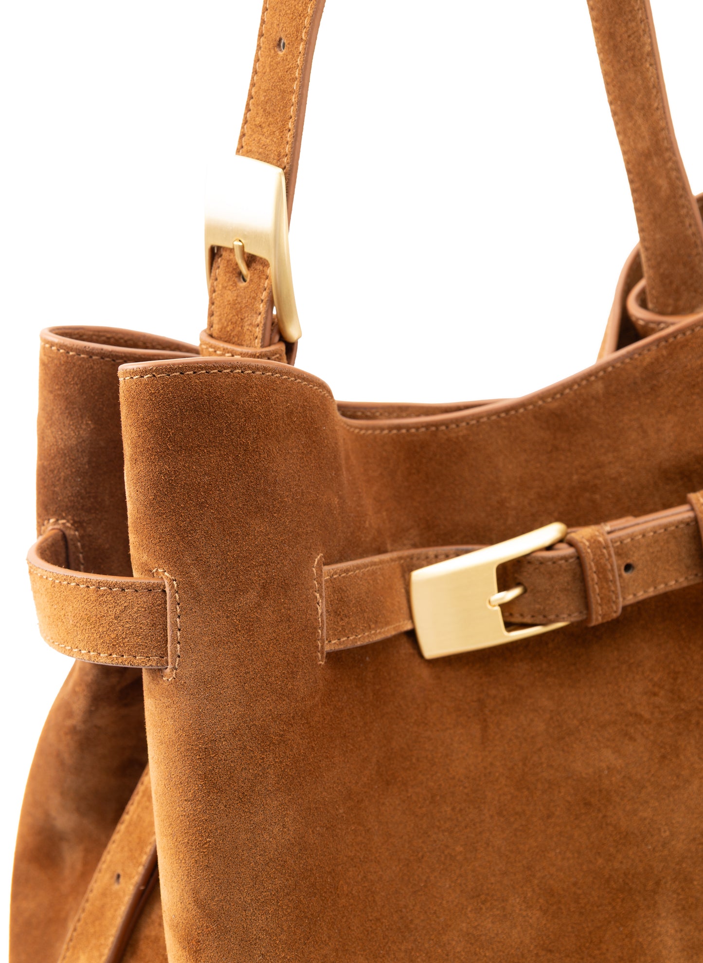 Sac à ceinture en daim Cognac