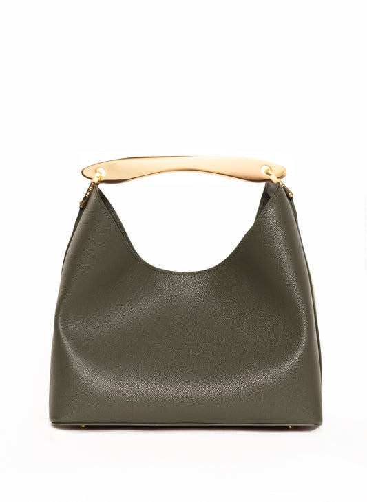 Boomerang Caviar Leather Khaki Green