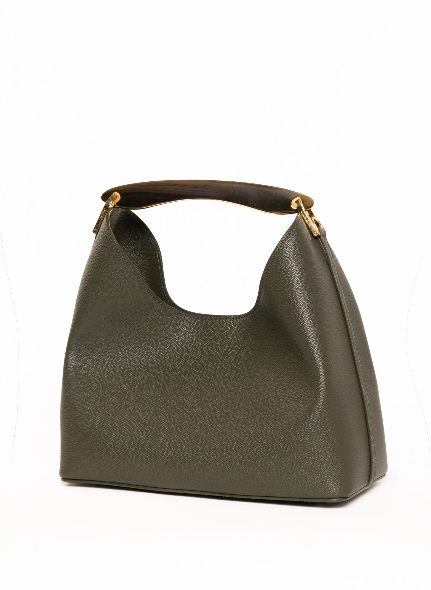 Boomerang Cuir Caviar Vert Kaki