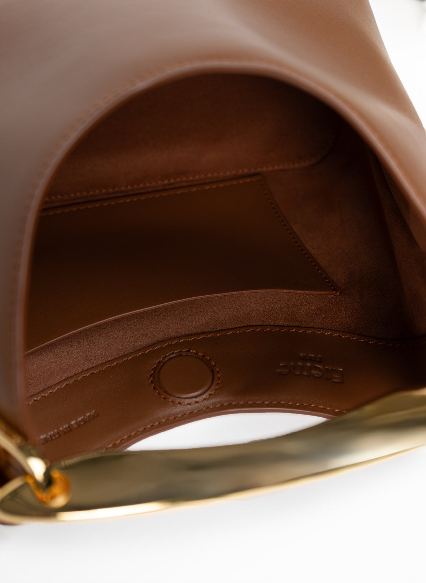 Petit Boomerang Cuir Cognac