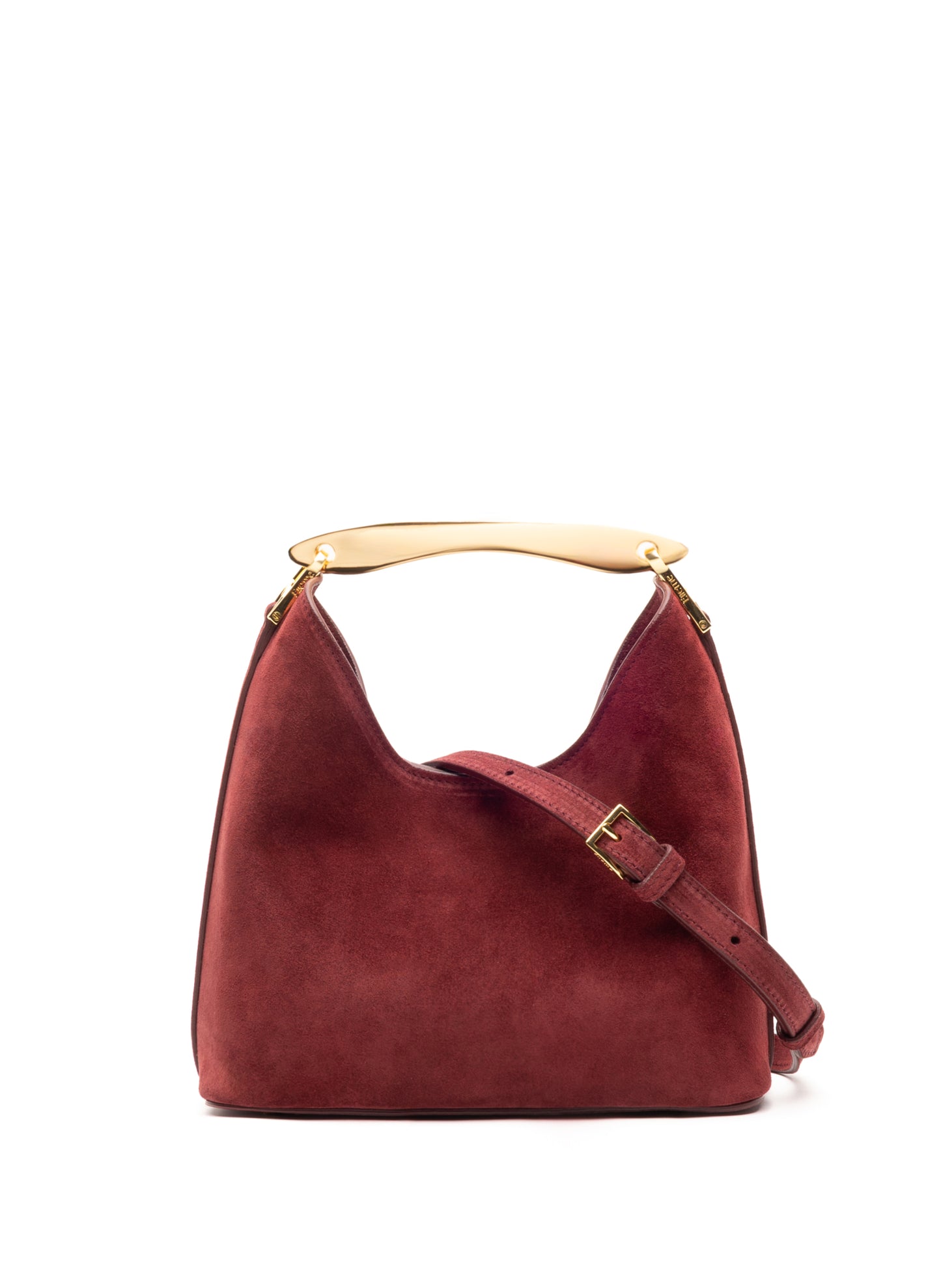 Kleiner Boomerang Wildleder Burgund