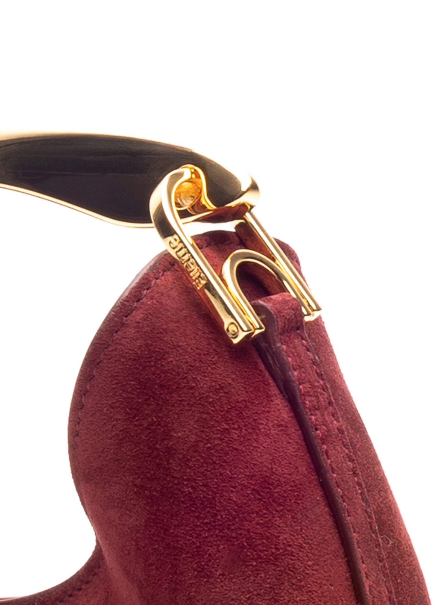 Kleiner Boomerang Wildleder Burgund