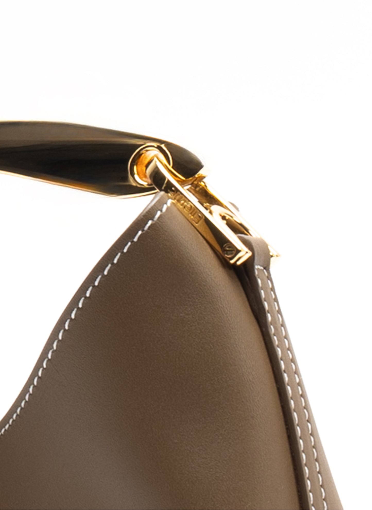 Petit Boomerang Cuir Rock/Points Blancs