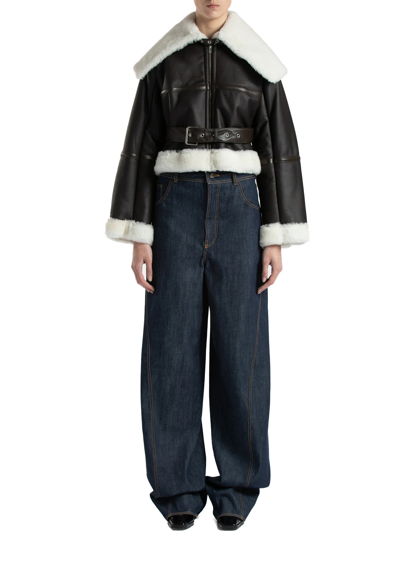 Shearling Cropped Coat