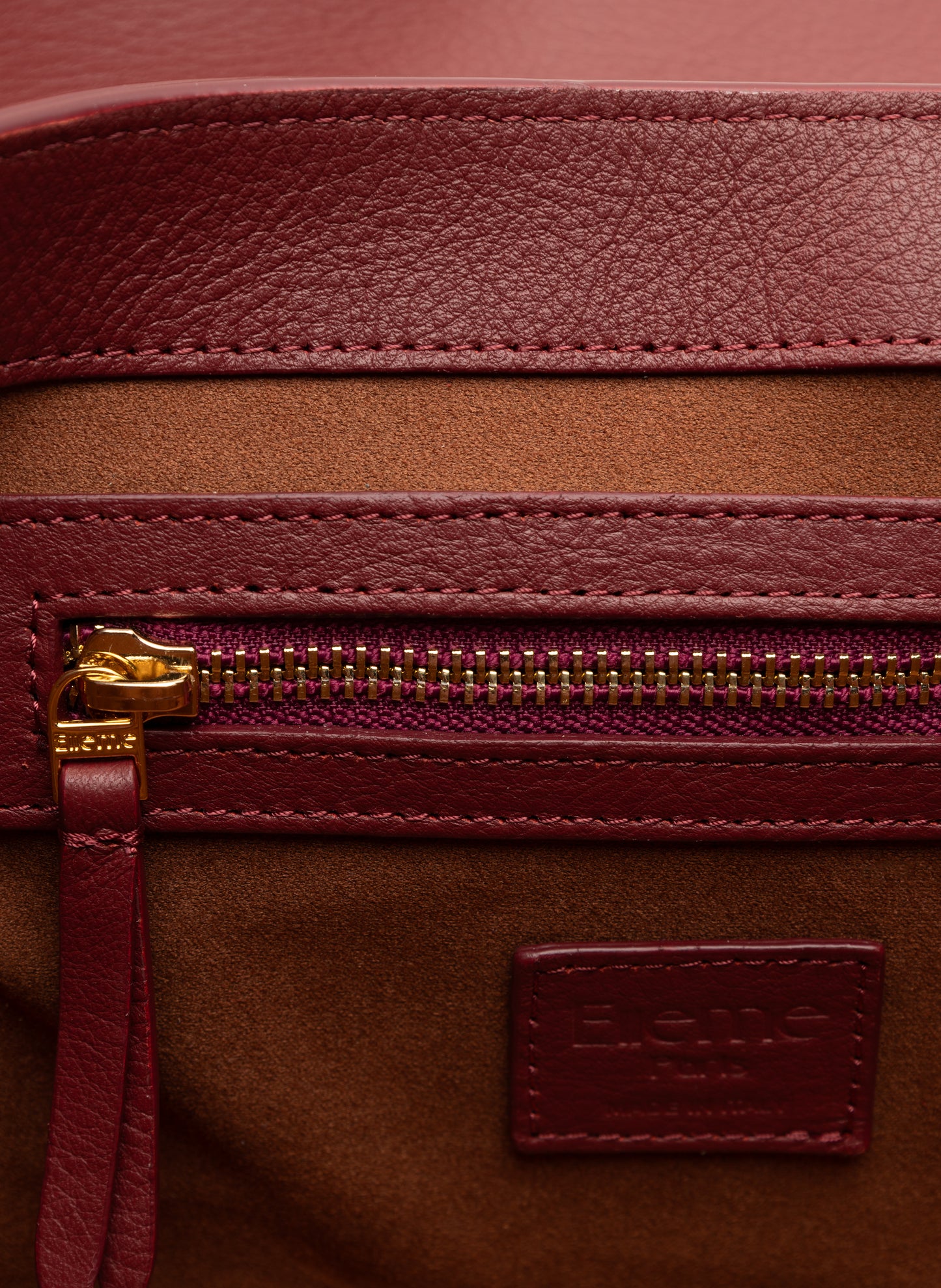 Courrier Tote Leather Burgundy