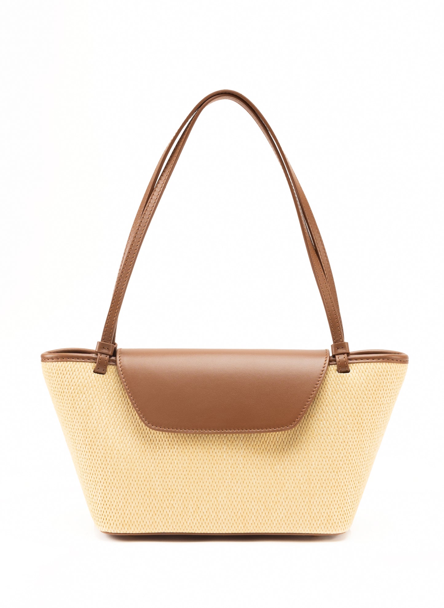 Courrier Tote Raffia/Leder Natur/Cognac