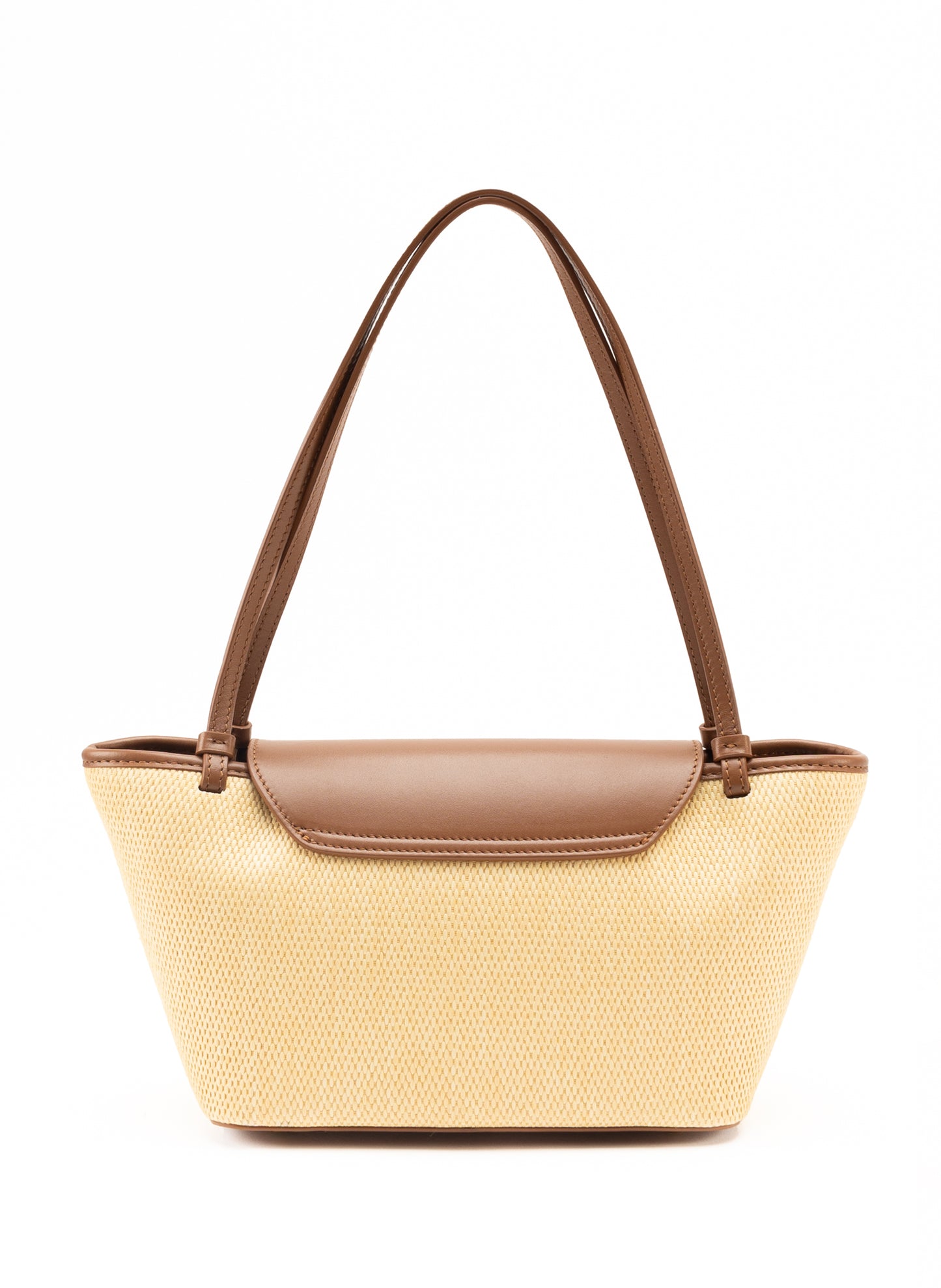 Courrier Tote Raffia/Leder Natur/Cognac