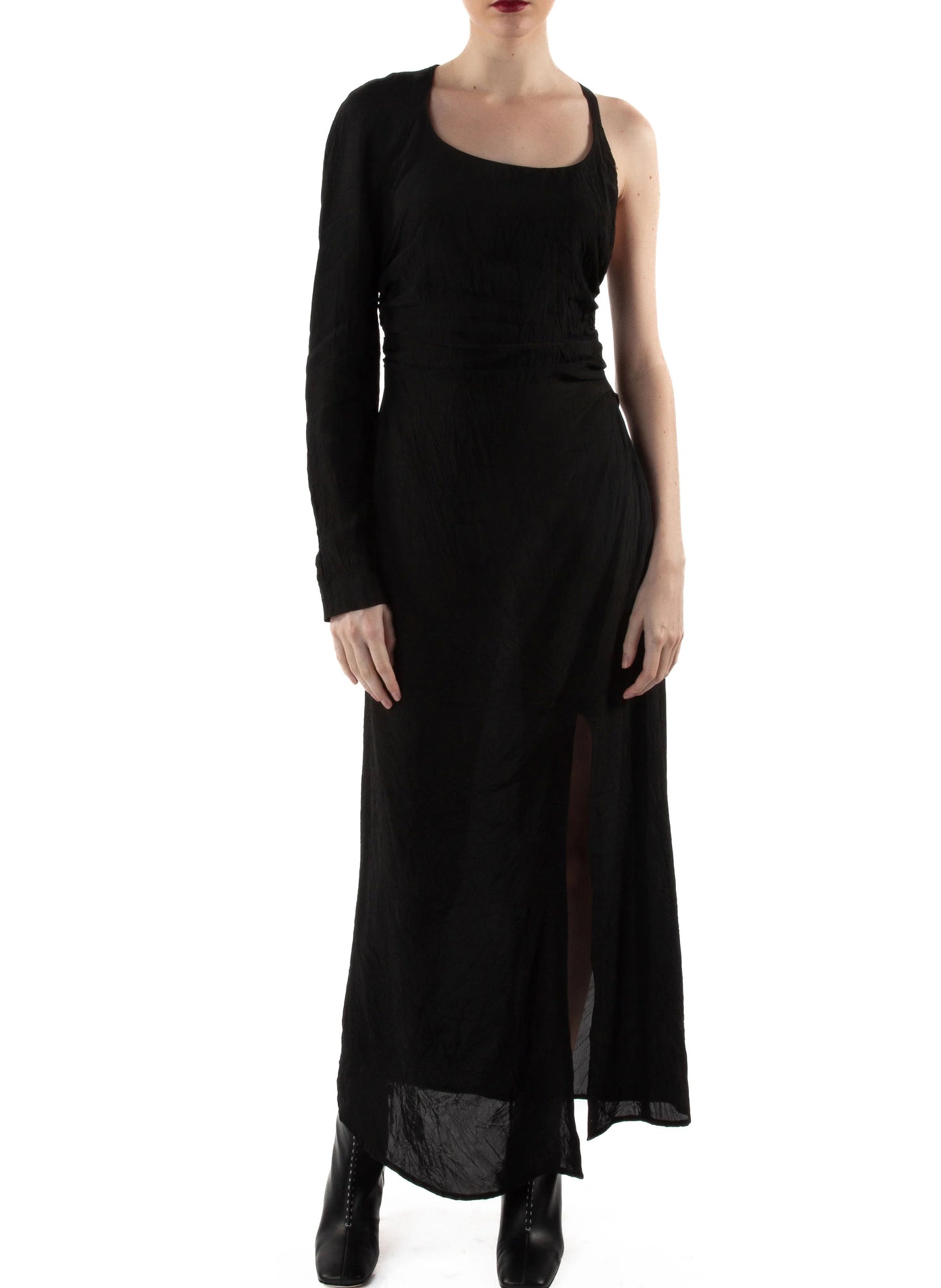 One Sleeve Dress Black