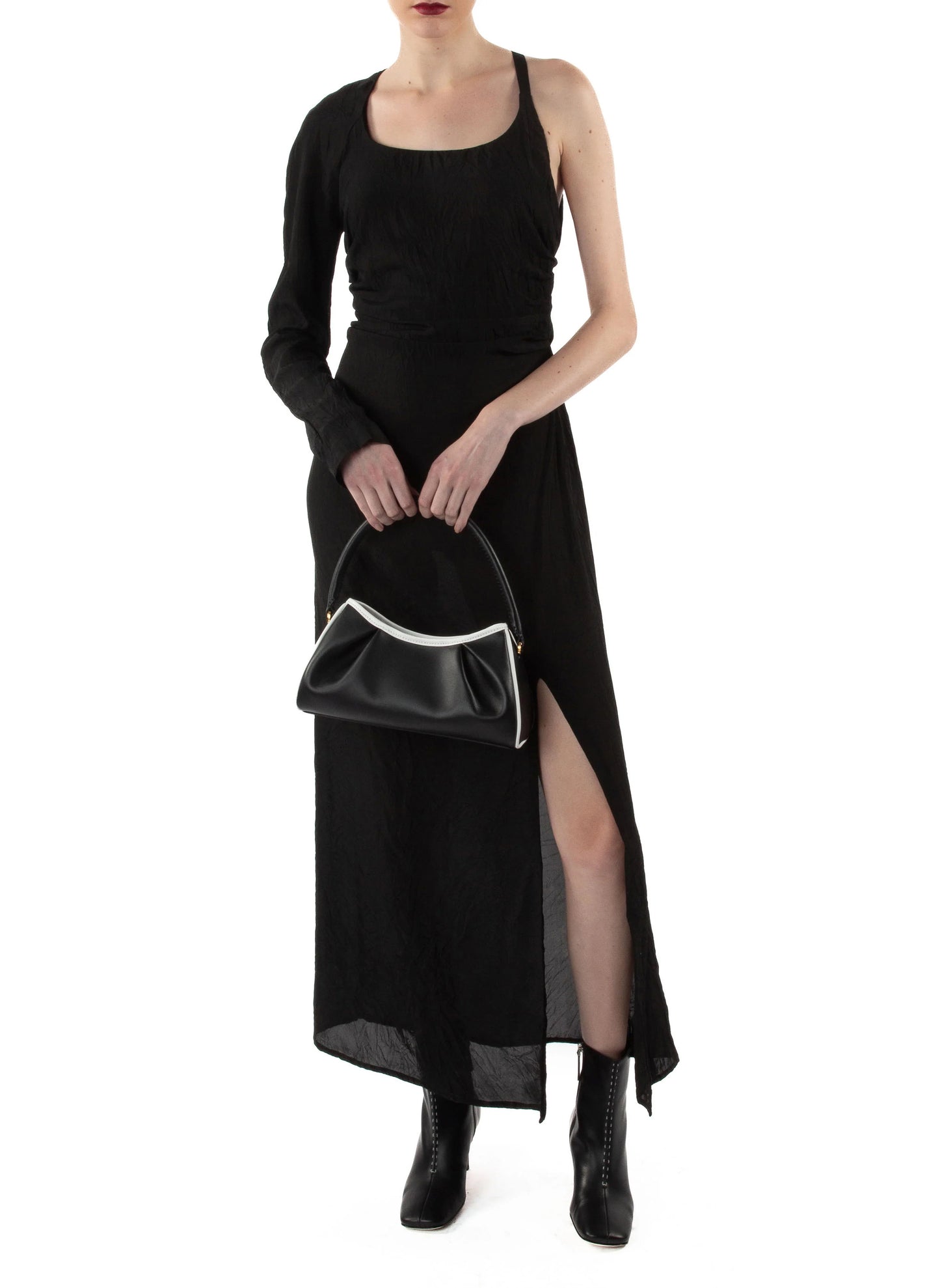 One Sleeve Dress Black