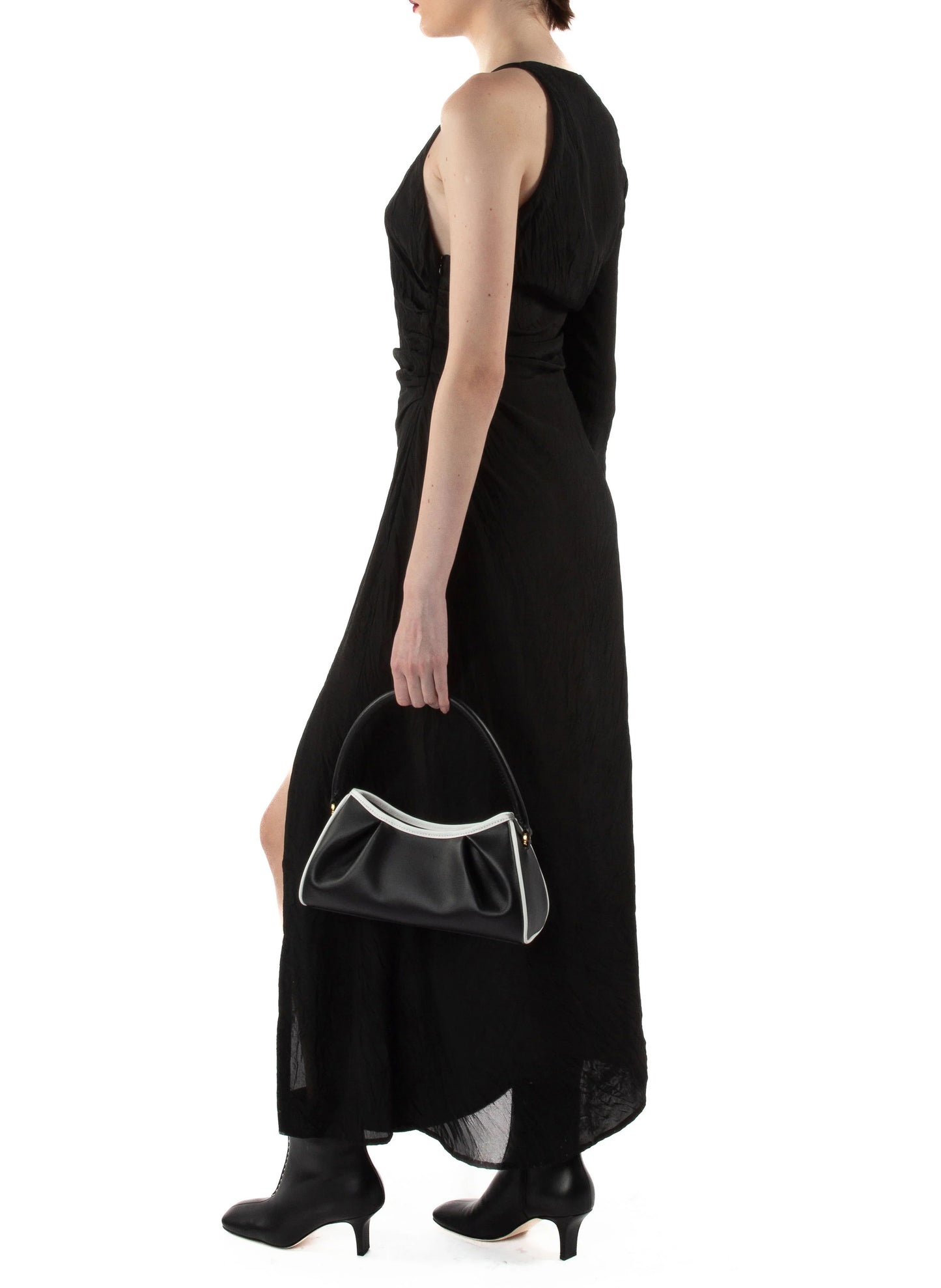 One Sleeve Dress Black