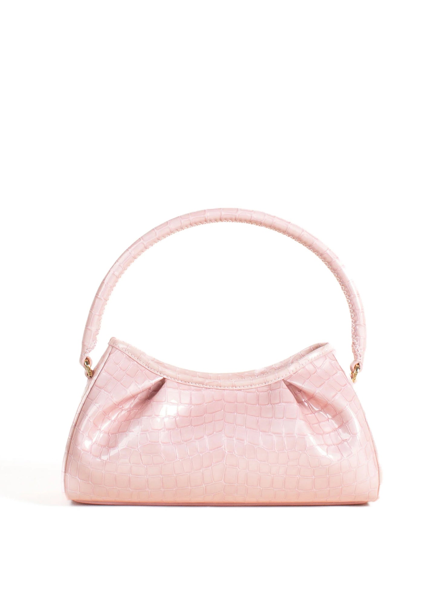 Dimple Croco-Print Pearl Leather Magnolia Pink