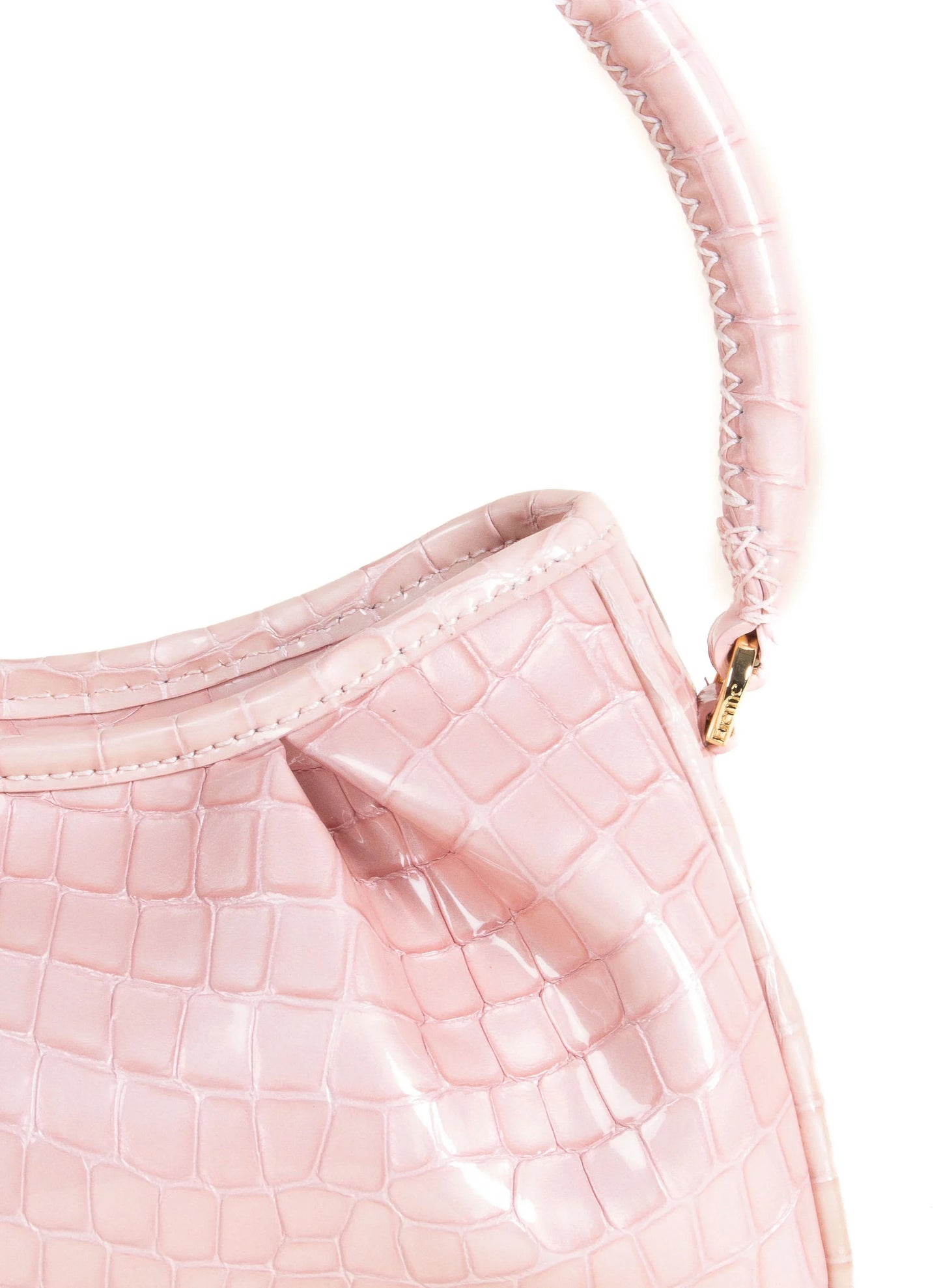Dimple Croco-Print Pearl Leather Magnolia Pink