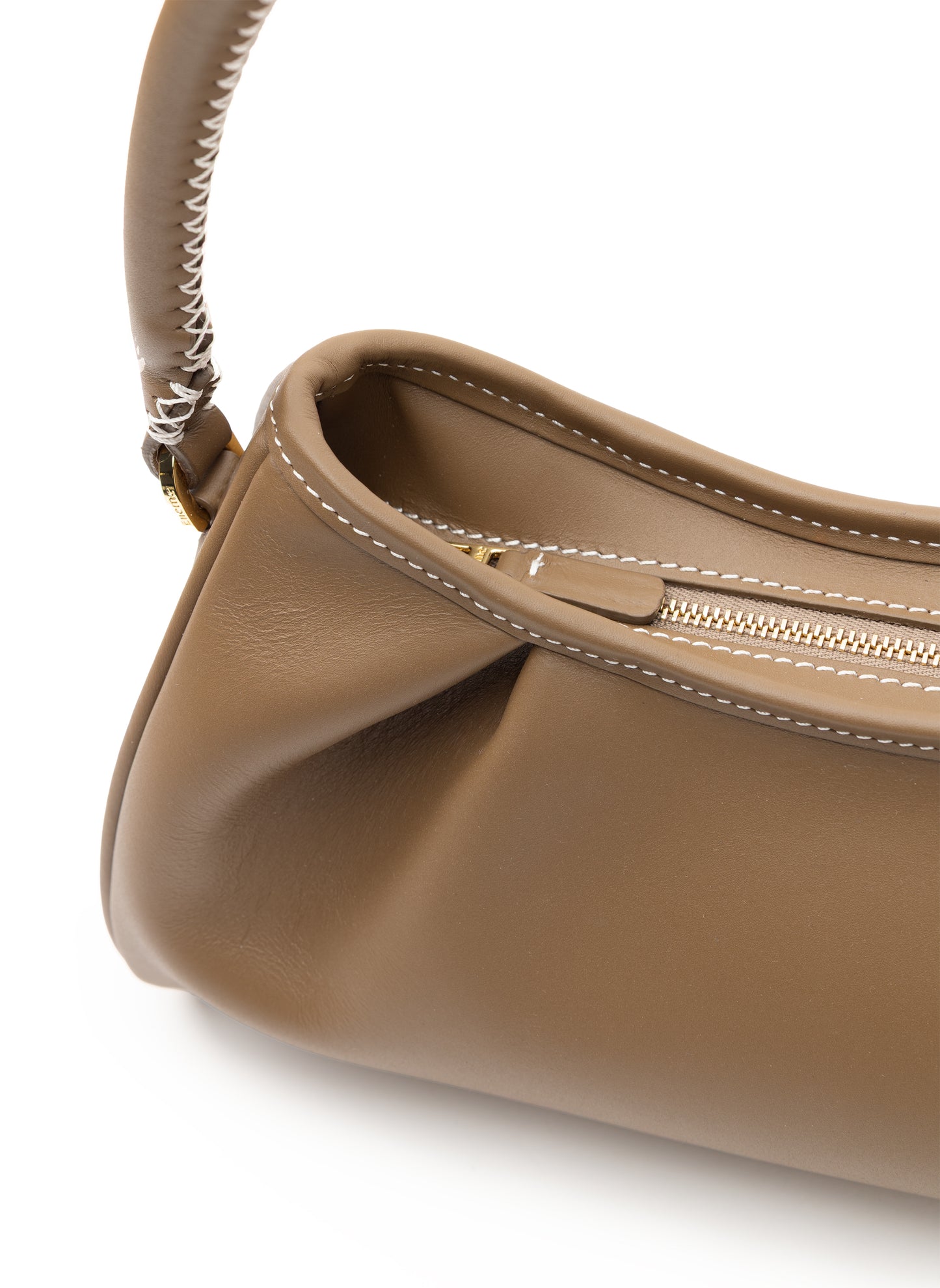 Dimple Leather Rock/White Stitches