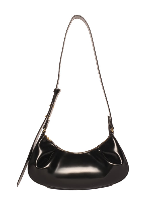 Dimple Moon Small Patent Leather Black