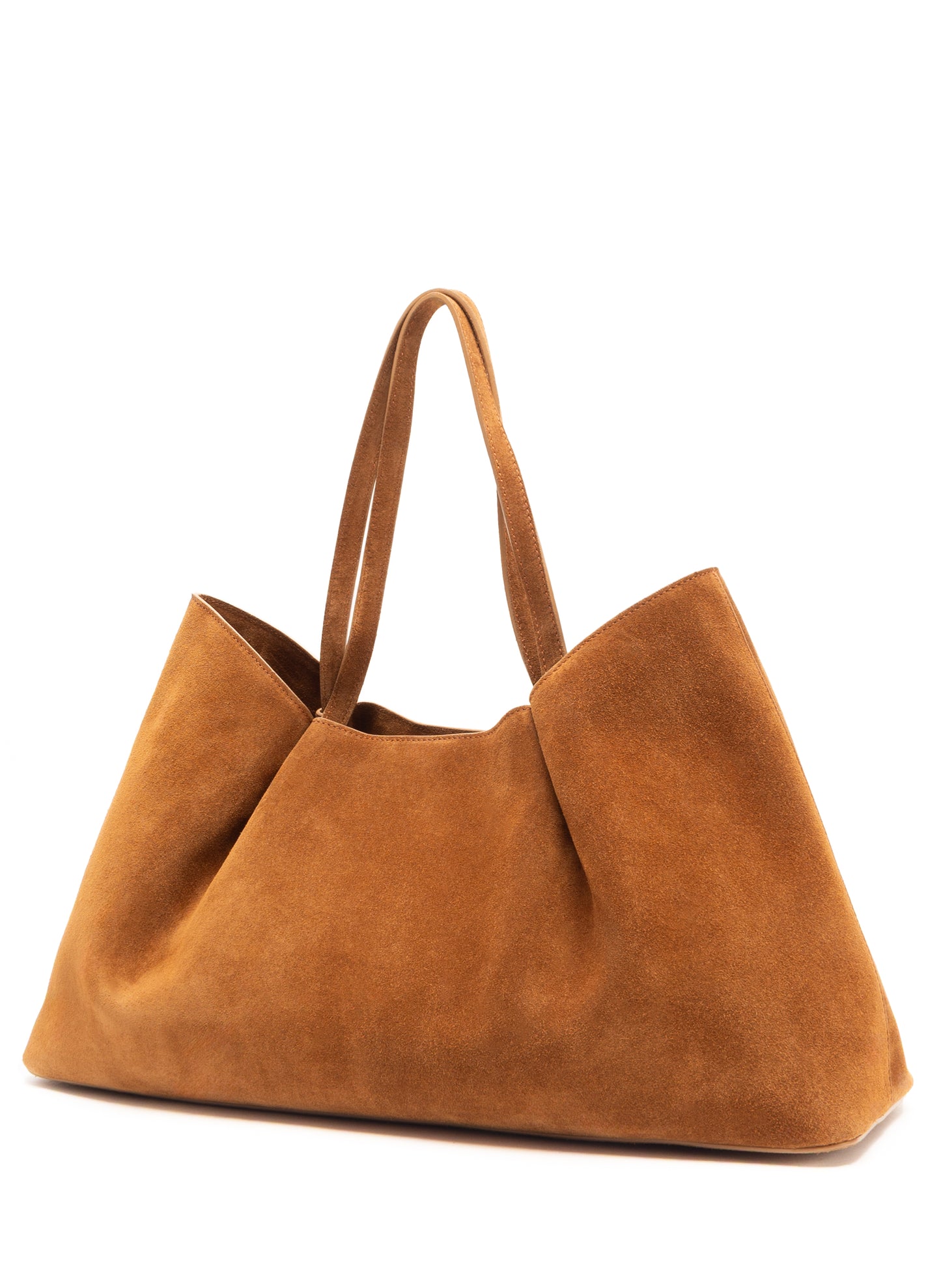 Dimple Tote Wildleder Cognac