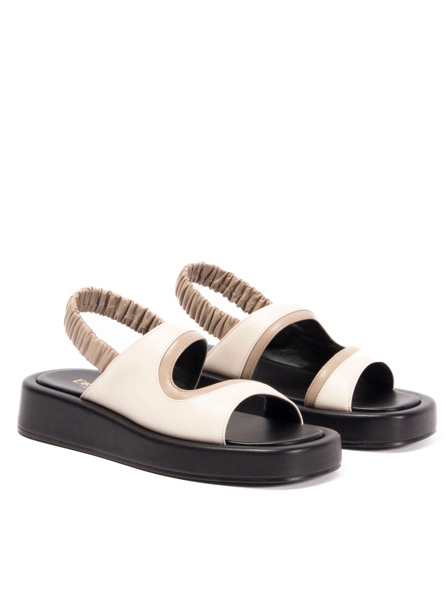 Gemini Puffy Slingback Ivory/Taupe