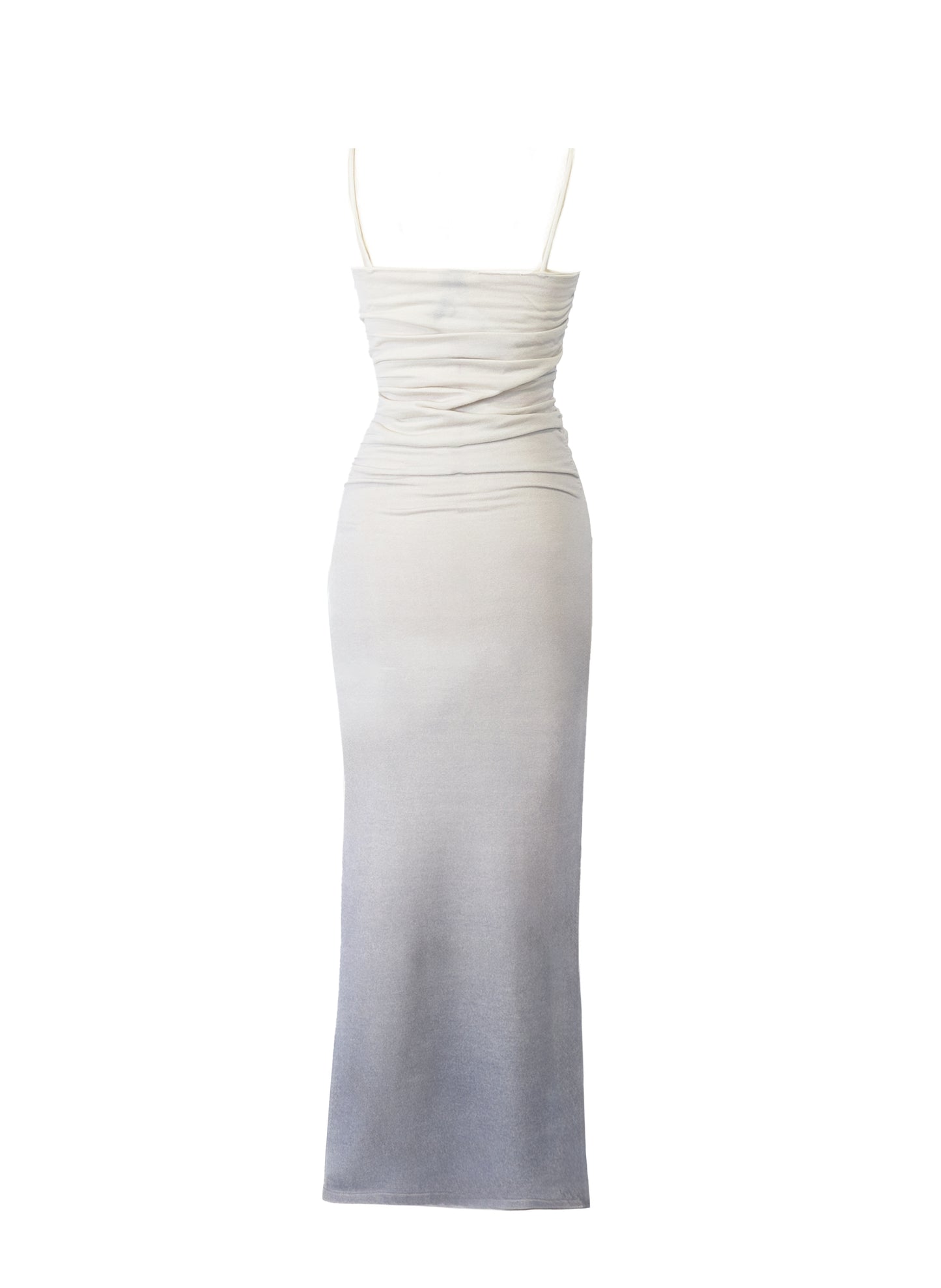 Knit Strappy Long Dress Tie-Dye Grey