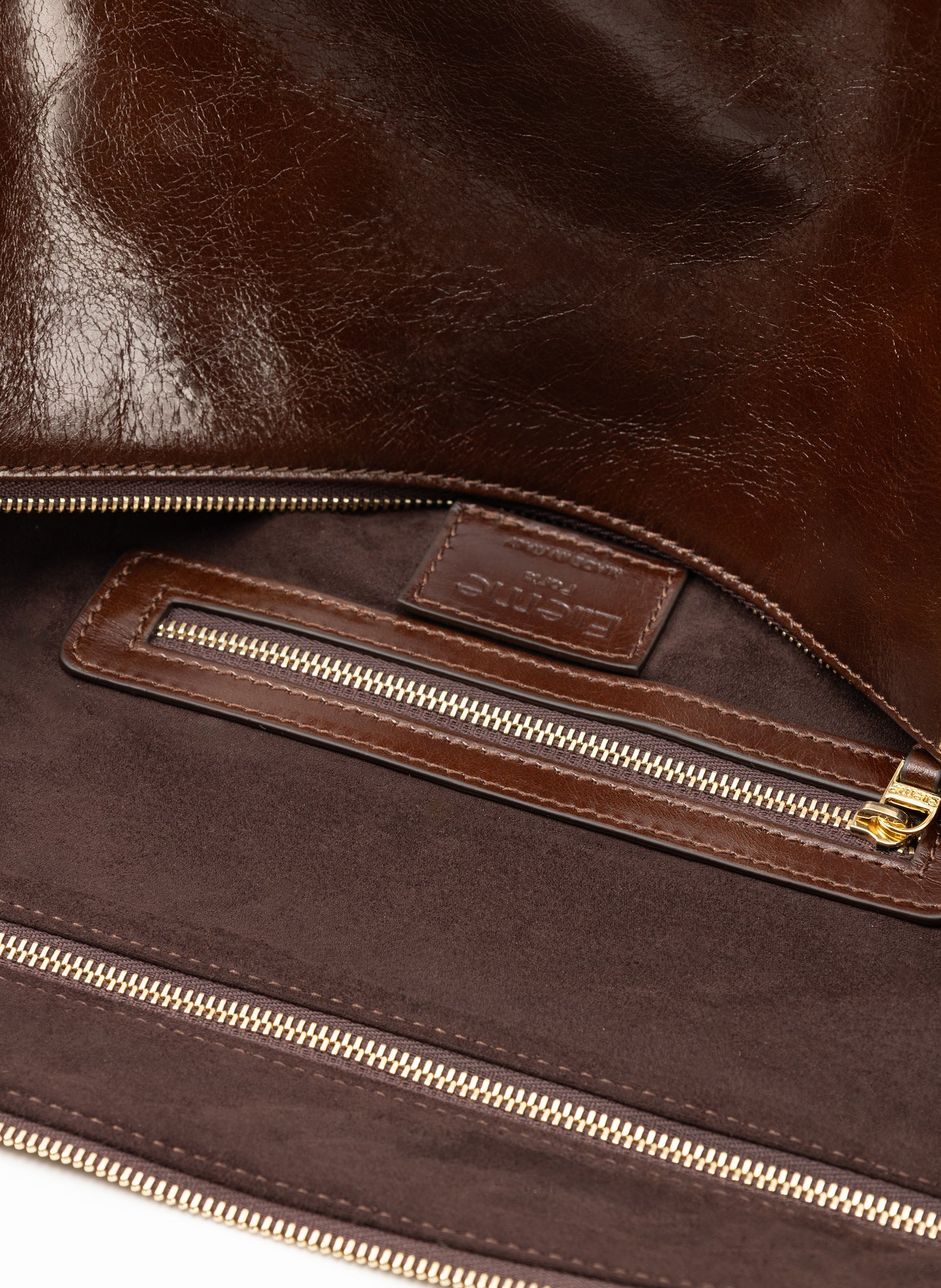 Trousse Large Cuir Vintage Châtaigne