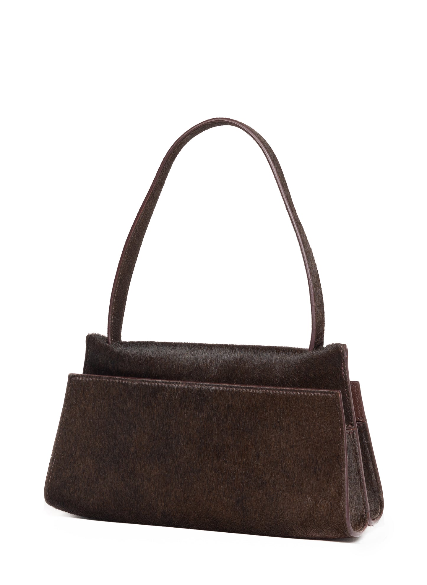 Long Papillon Cuir de veau Marron foncé