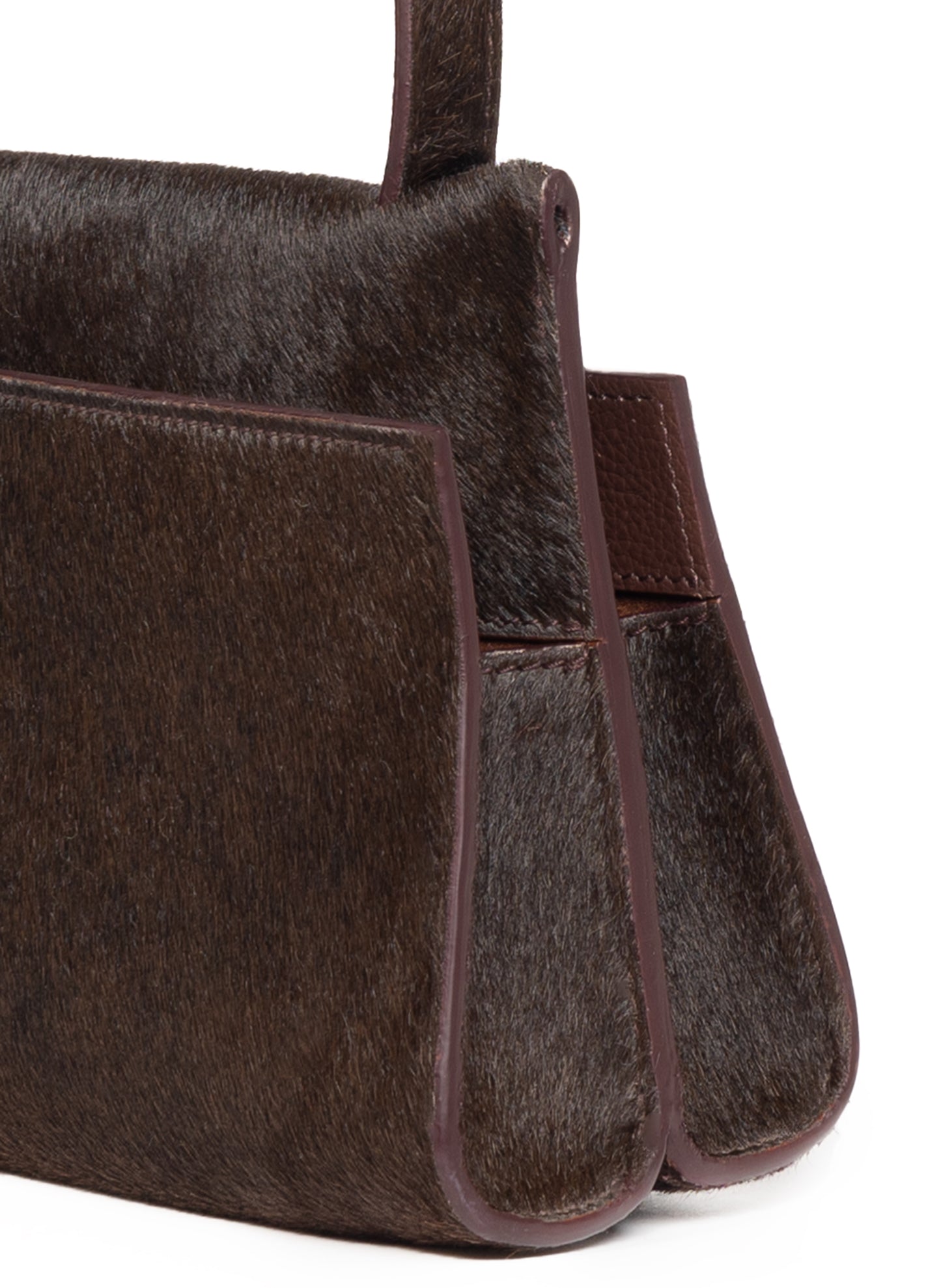 Long Papillon Cuir de veau Marron foncé