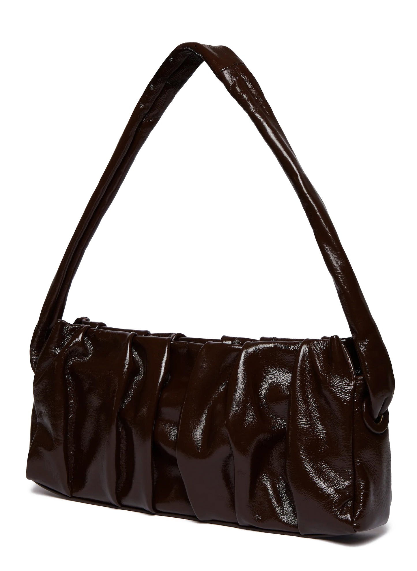 Long Vague Patent Leather Dark Brown