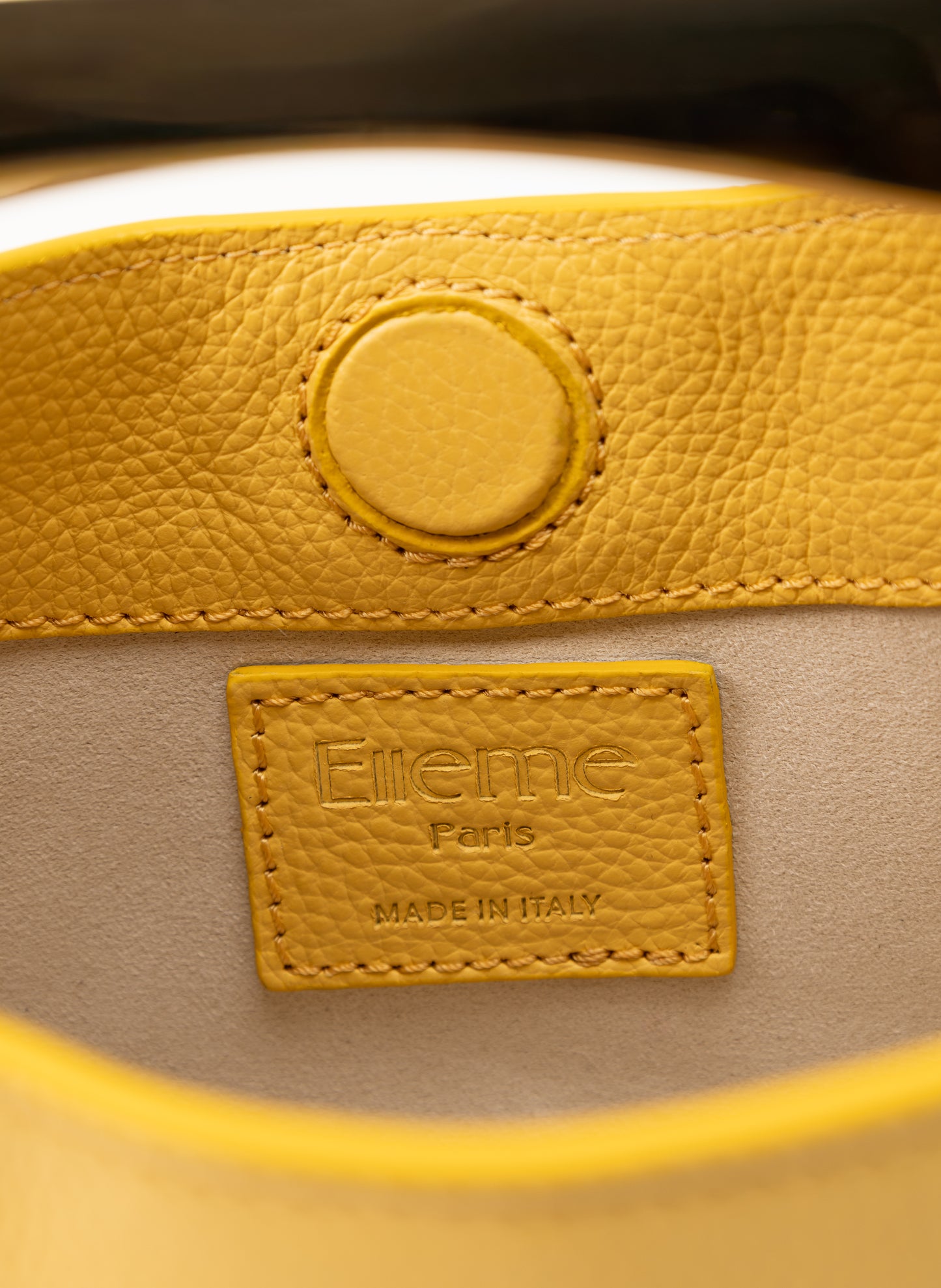 Mini Boomerang Pebbled Leather Mustard