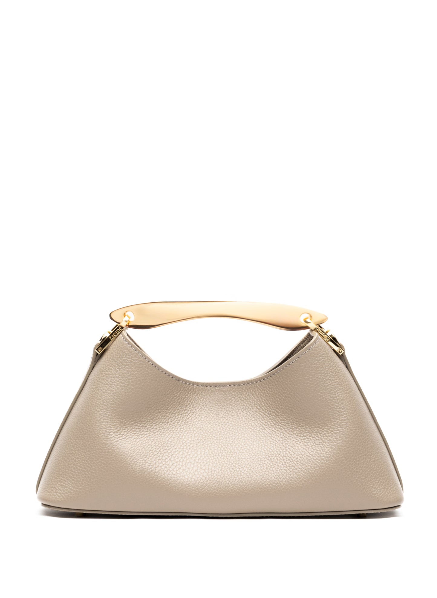 Mini Boomerang Cuir grainé taupe - doré