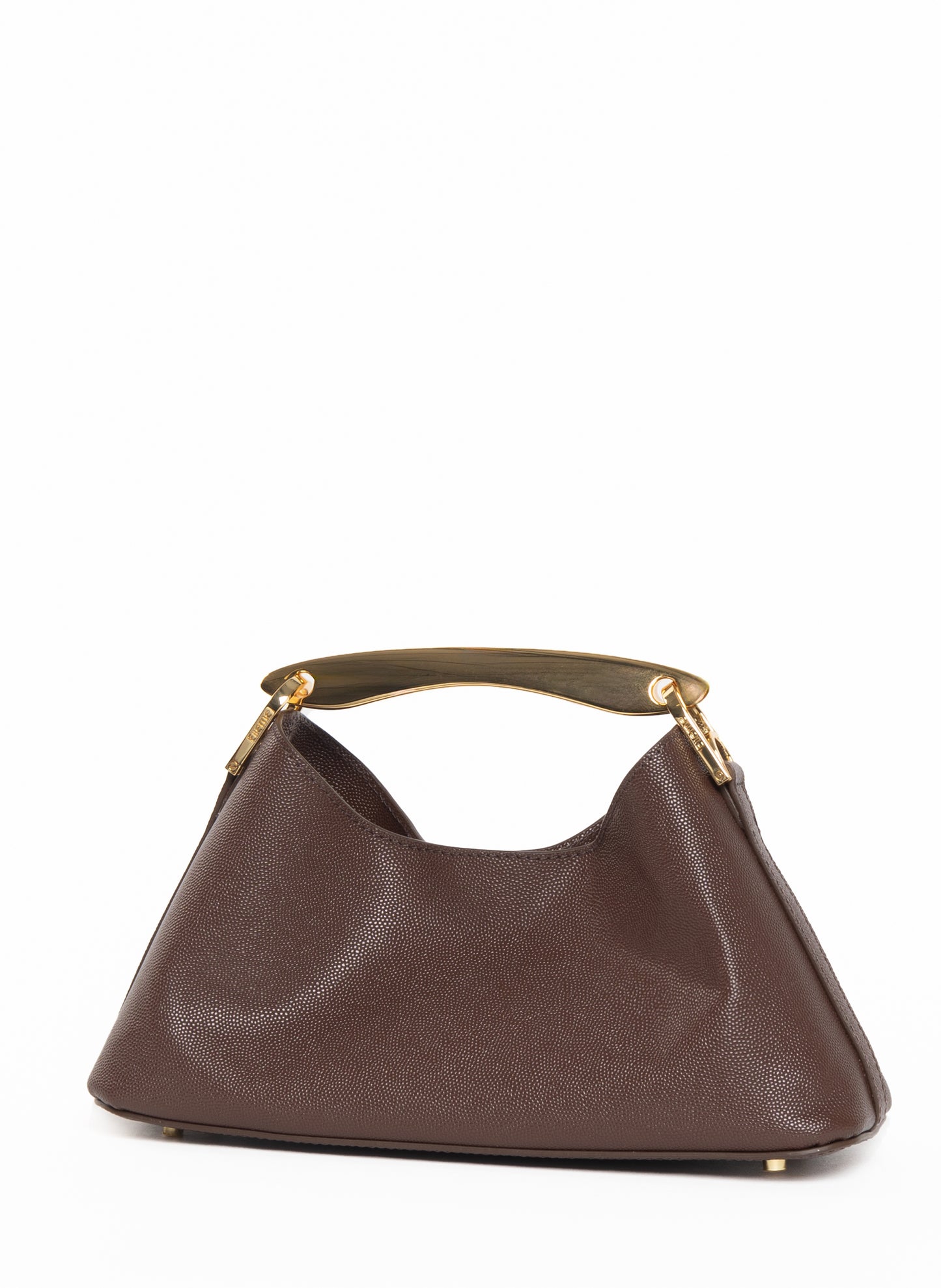 Mini Boomerang Cuir Caviar Marron Foncé