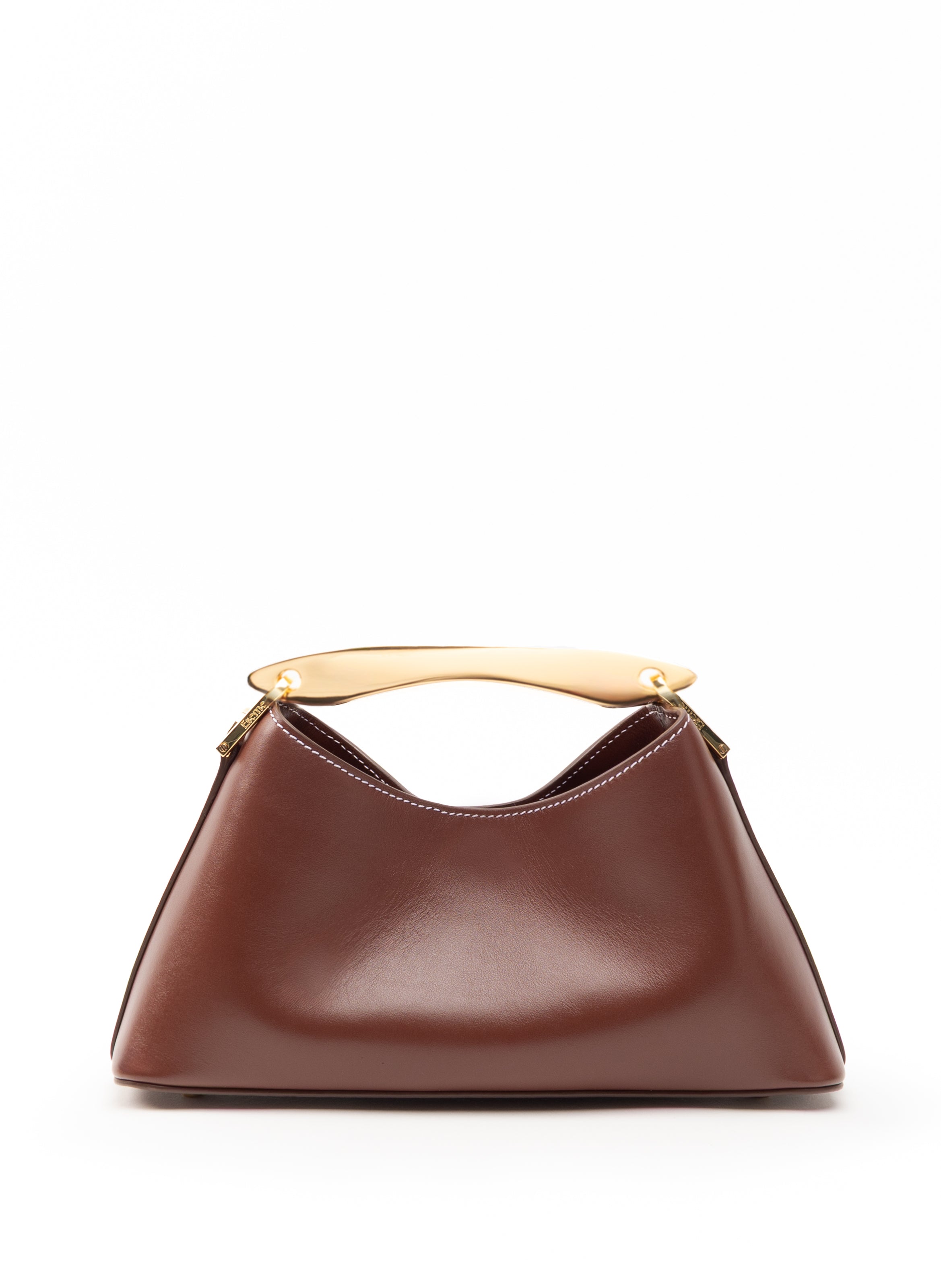 Mini Boomerang Leather Russet/White Stitches - Cute Leather Mini