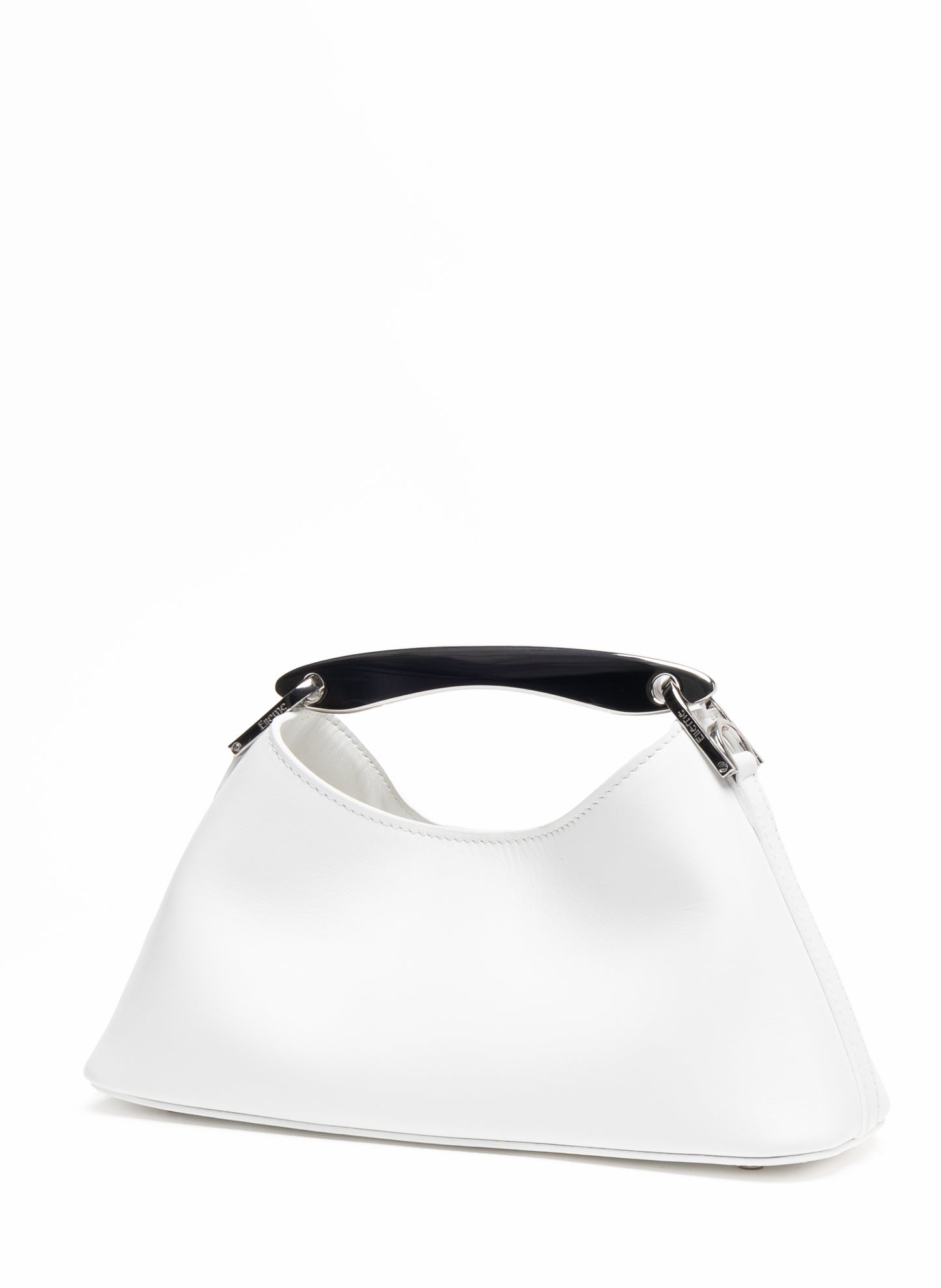 Mini Boomerang Cuir Blanc - Argent