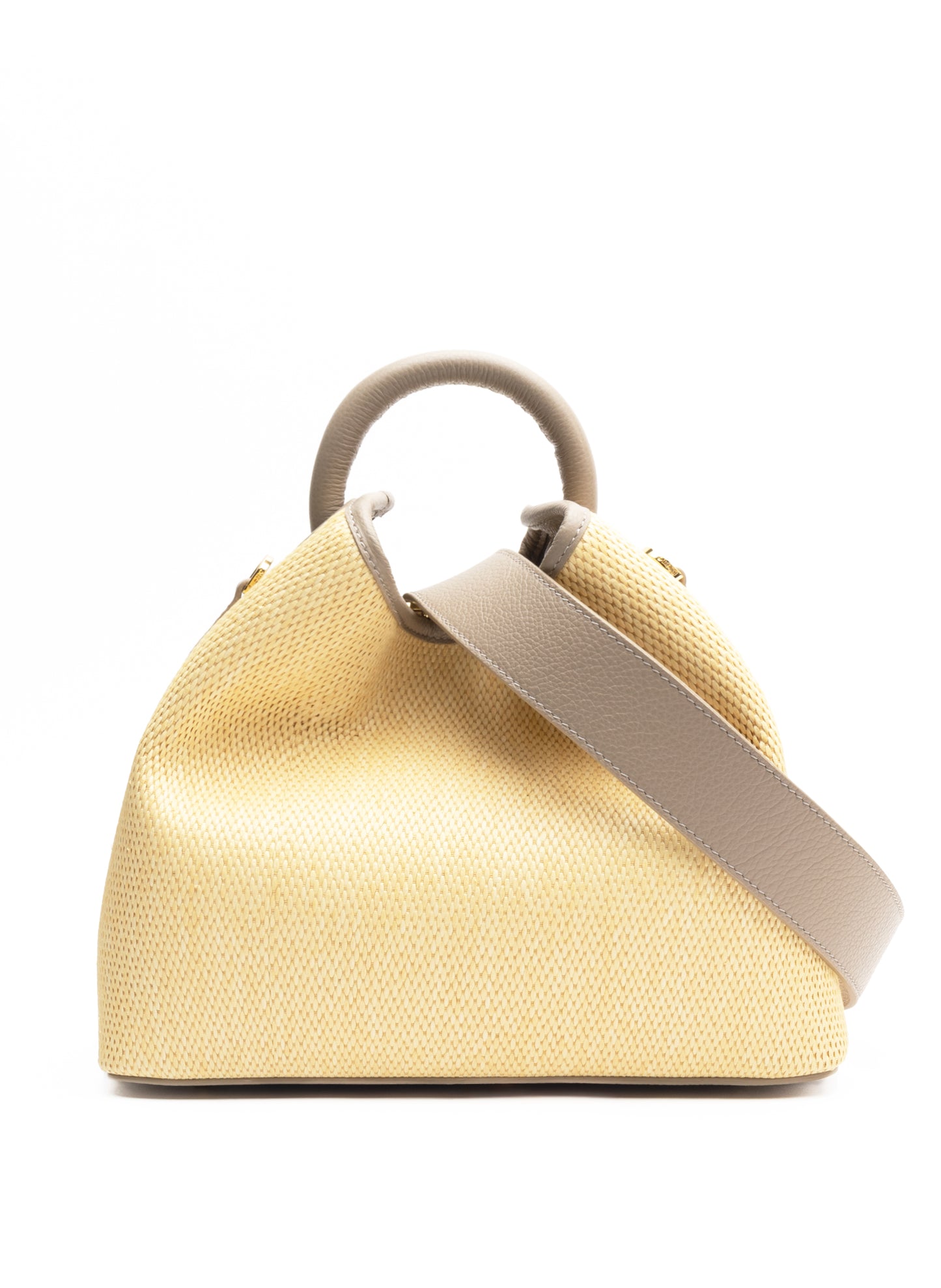 Raisin Raphia/Cuir Naturel/Taupe