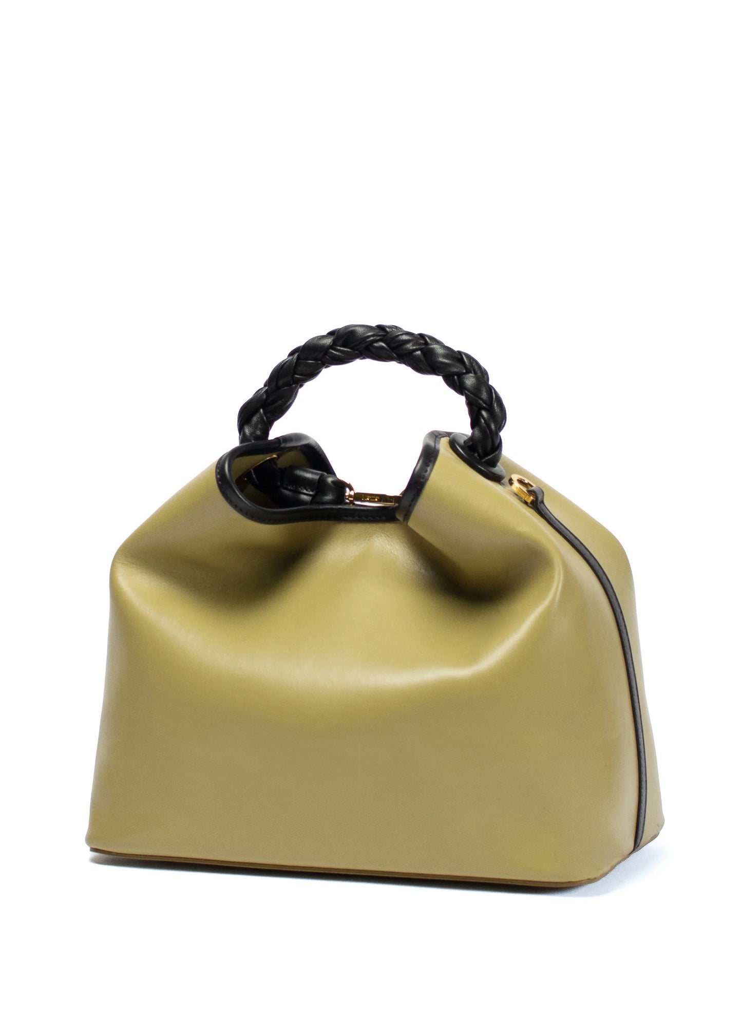 Raisin Tresse Leather Olive Green/Black Trimming