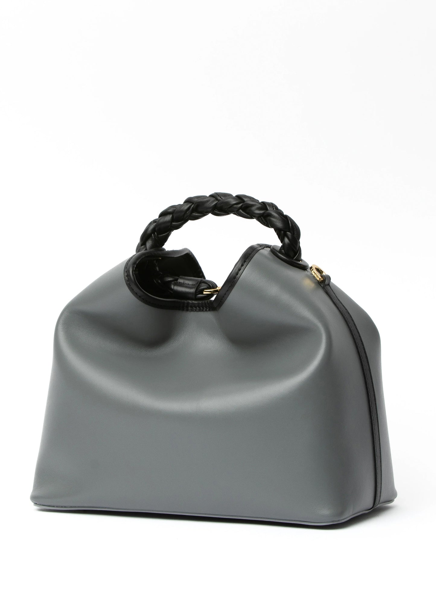 Raisin Tresse Leather Charcoal/Black