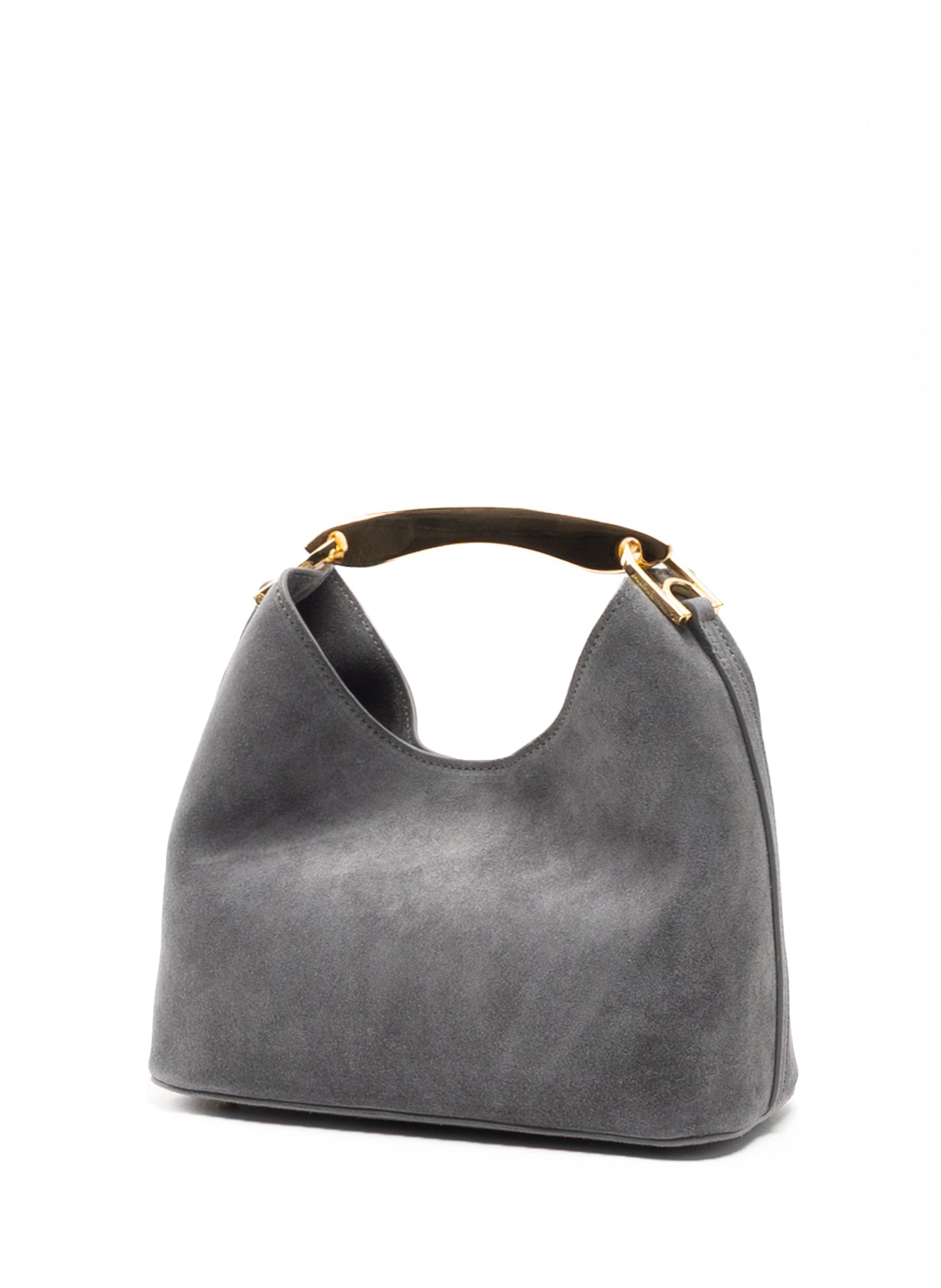 Petit Boomerang en daim gris