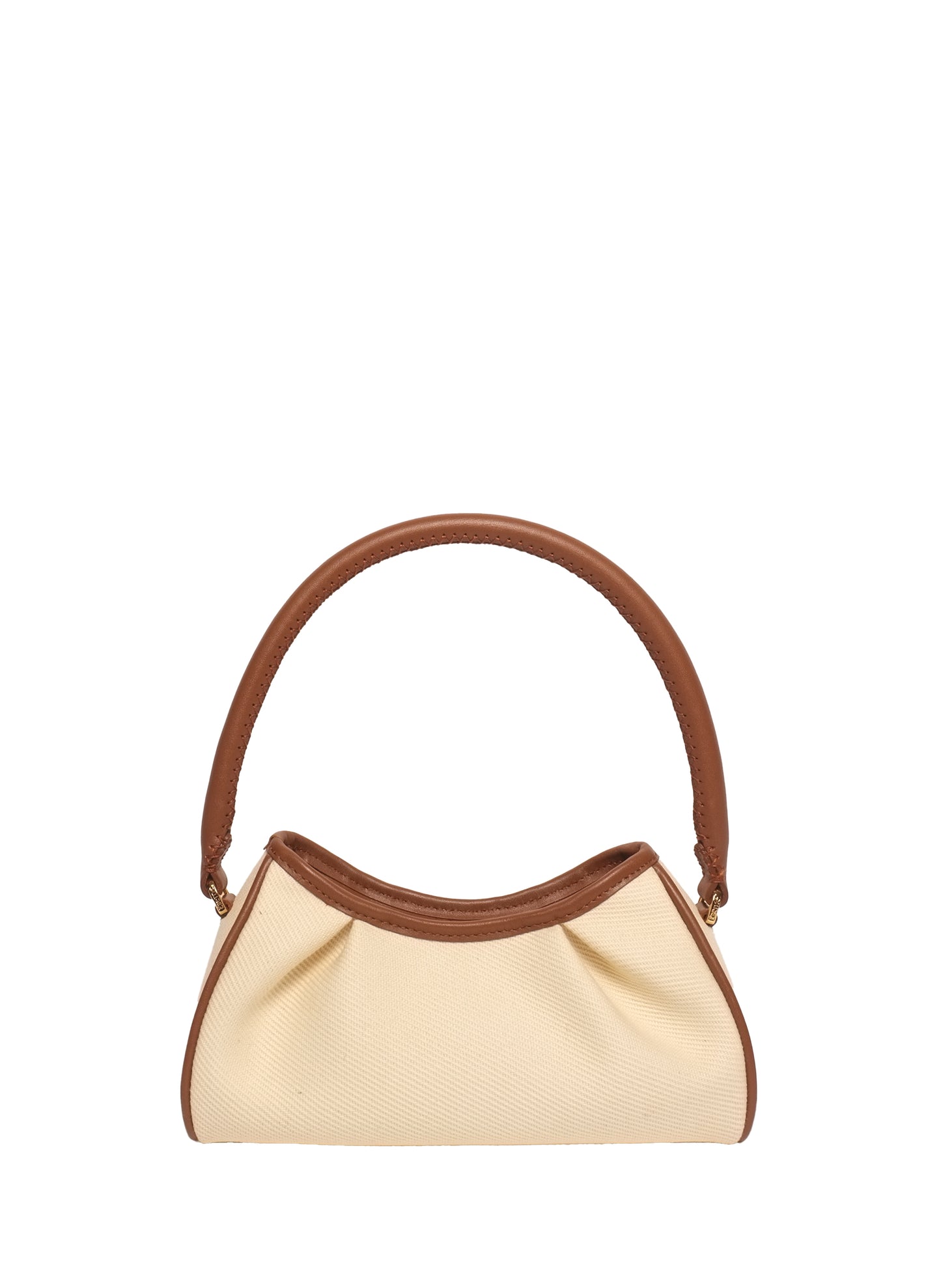 Small Dimple Canvas White/Cognac