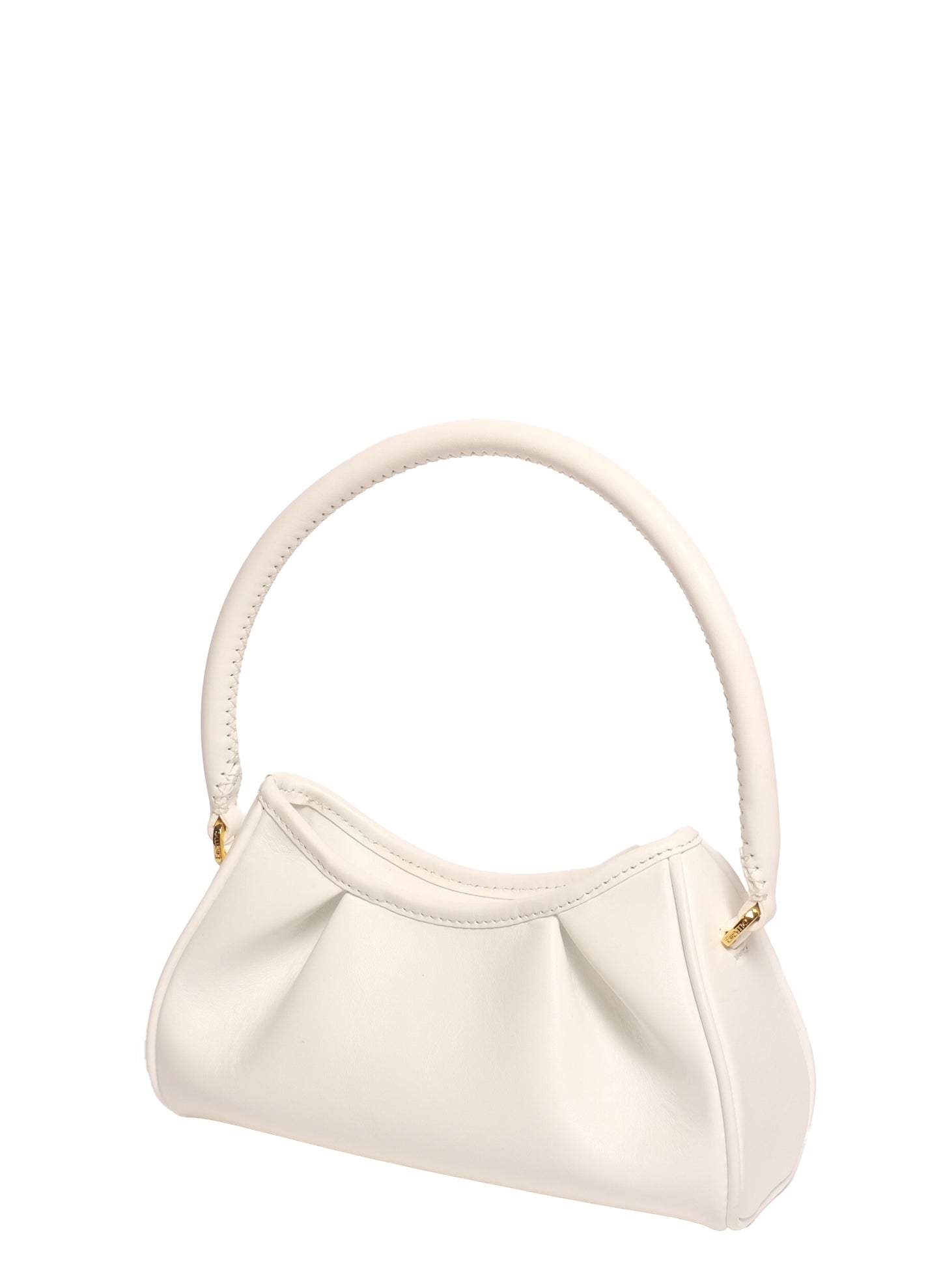 Small Dimple Leather White