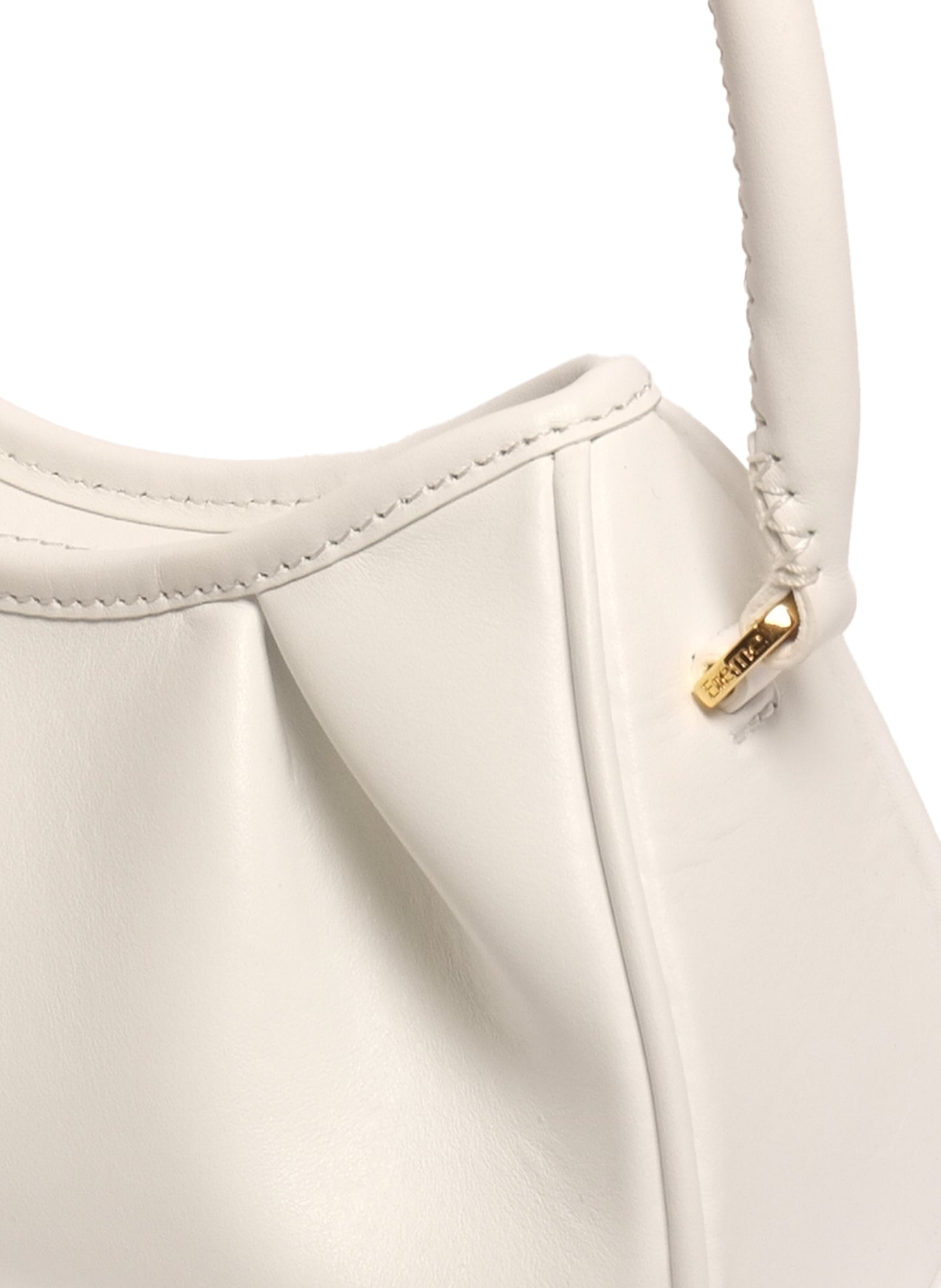 Small Dimple Leather White