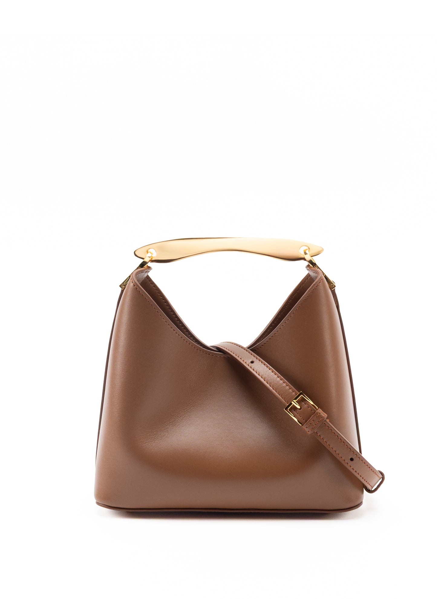 Petit Boomerang Cuir Cognac