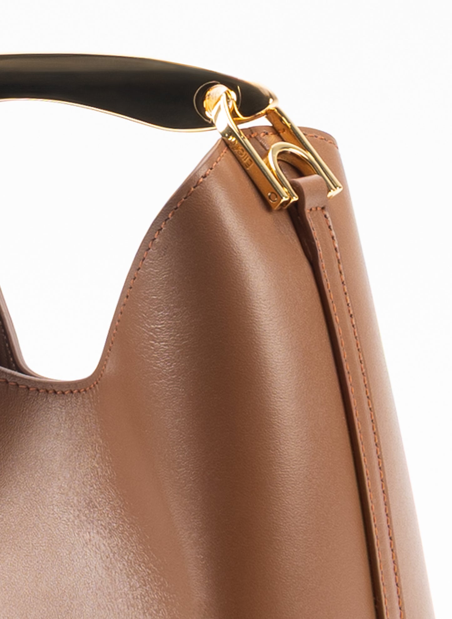 Petit Boomerang Cuir Cognac