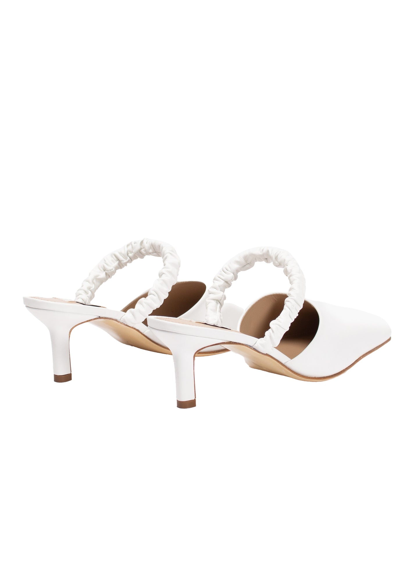Square Toe Chouchou Mule Leather White