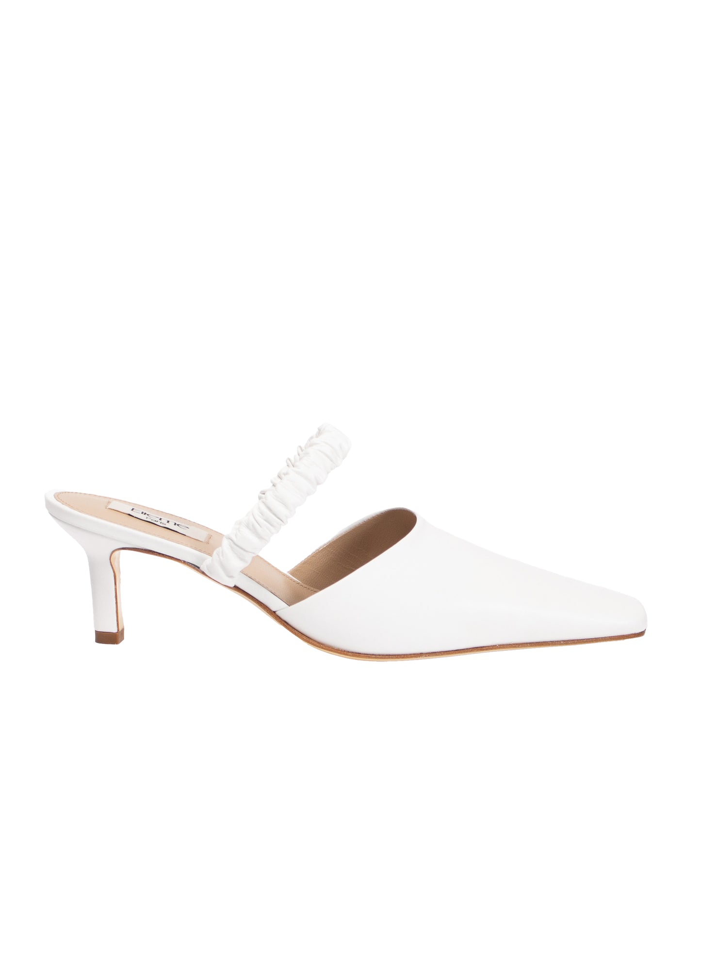 Square Toe Chouchou Mule Leather White